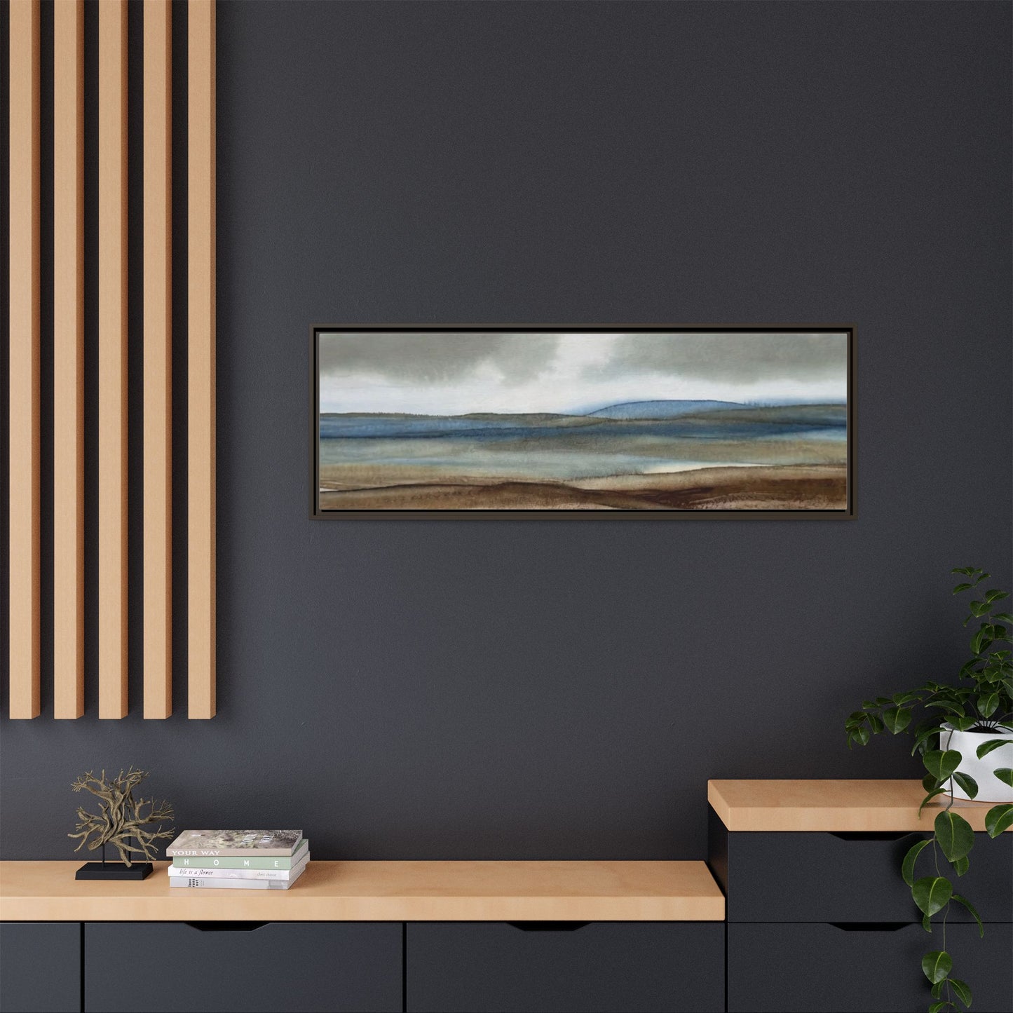 Matte Canvas Landscape, Framed (Multi-color)