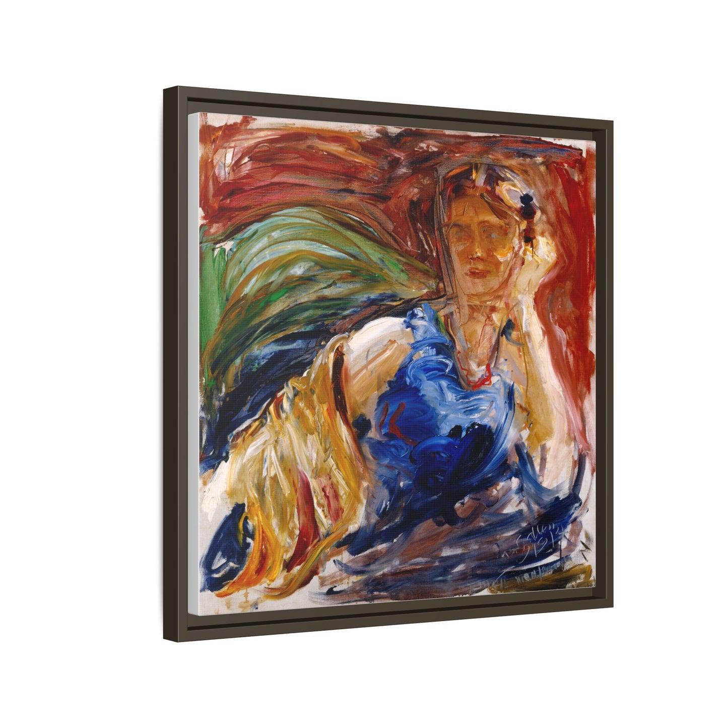 Portrait of hyllis Sjostrom by Akseli Gallen-Kallela Canvas Matte Framed Wall Art Print