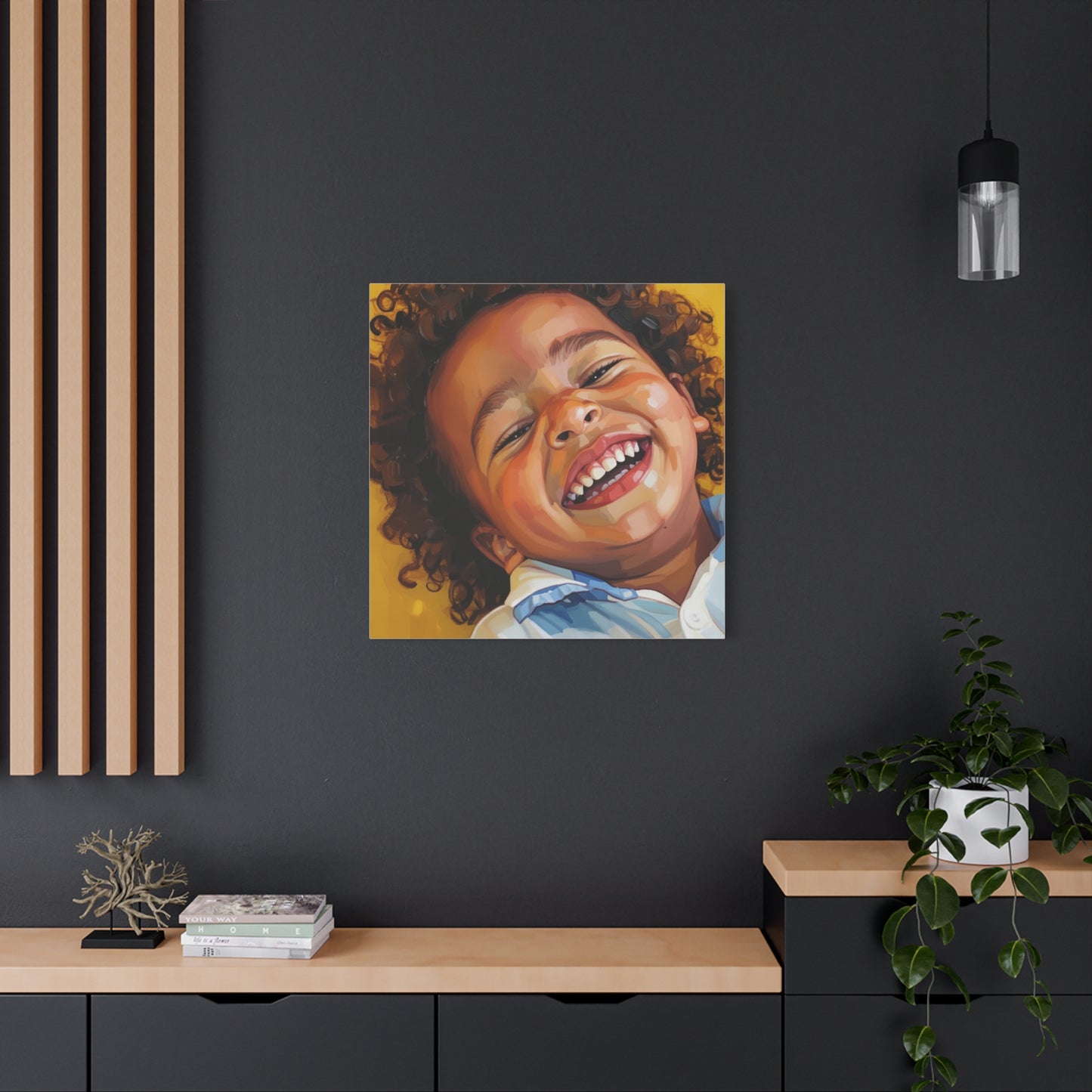 Joyful Child Portrait Canvas - Matte Stretched Wall Art