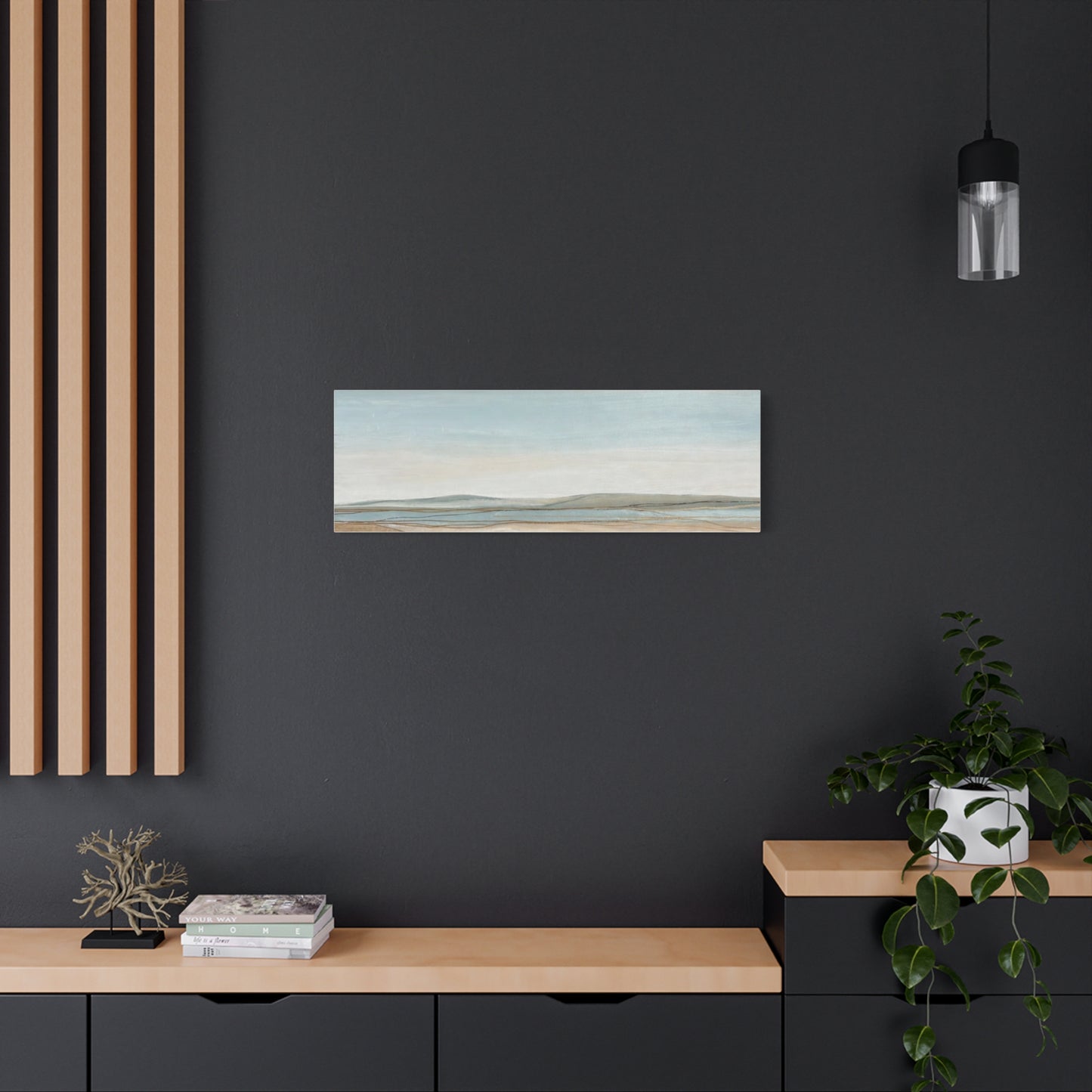 Coastal Pastel Landscape Canvas — Matte Stretched Wall Art