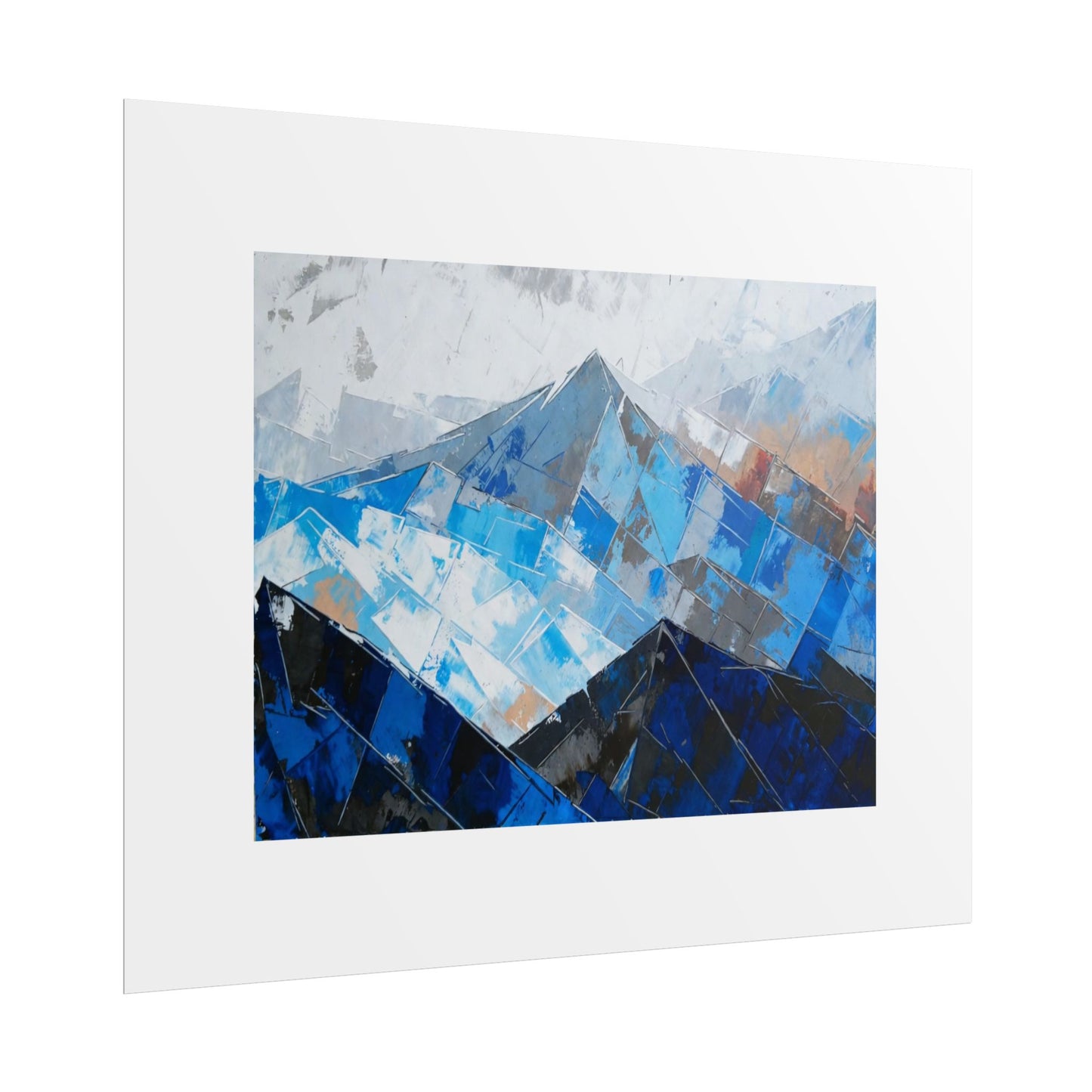 Abstract Blue Mountain Poster