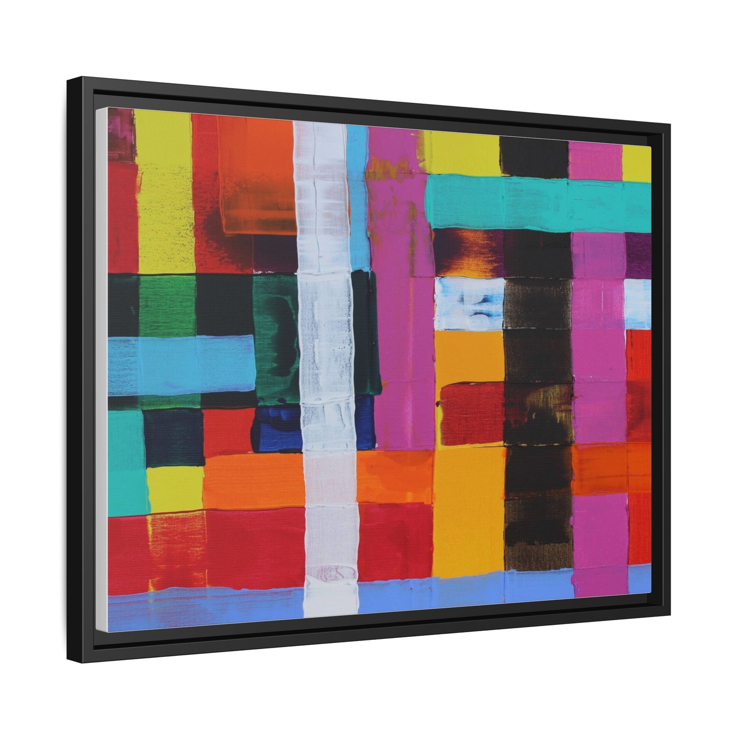 Farbfeld Malerei (Acryl) by Unknown Artist Matte Framed Canvas Wall Art Print