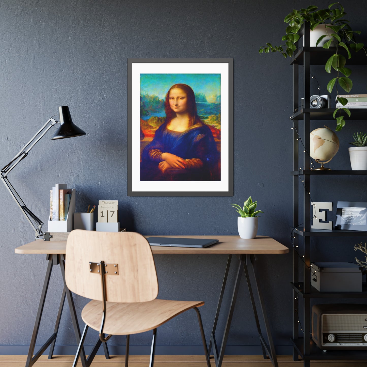 Framed Mona Lisa Poster — Classic Renaissance Art Print in Black Frame