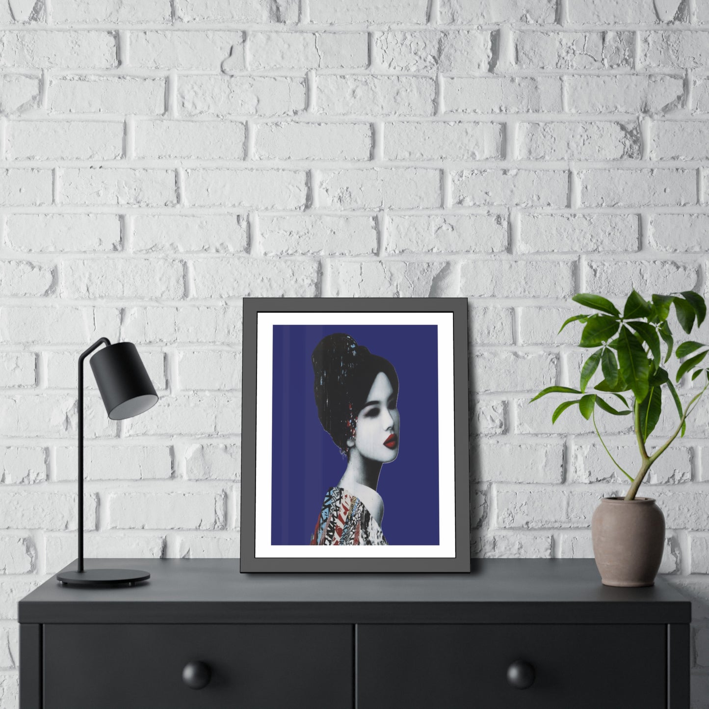 Geisha Portrait - Framed Paper Posters