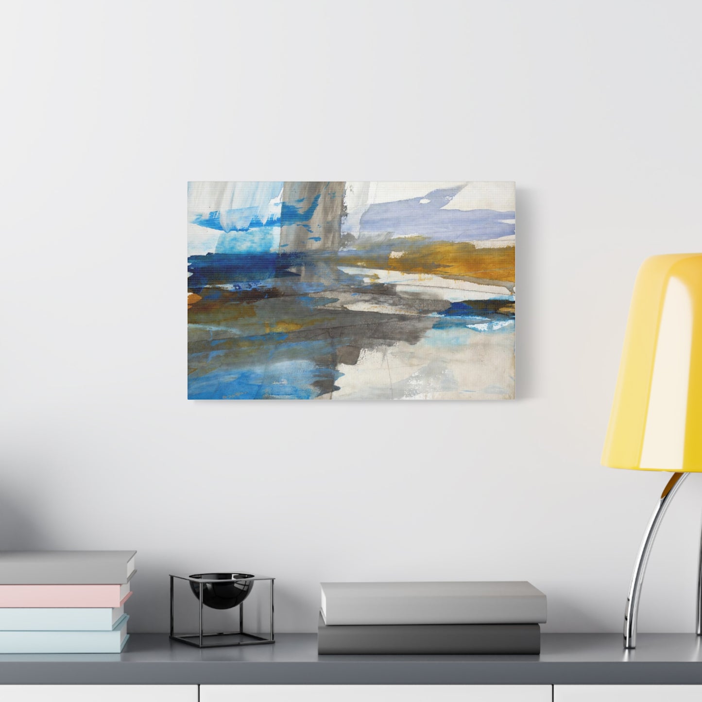 Abstract Coastal Blue Matte Canvas Print — Stretched 1.25" Wall Art