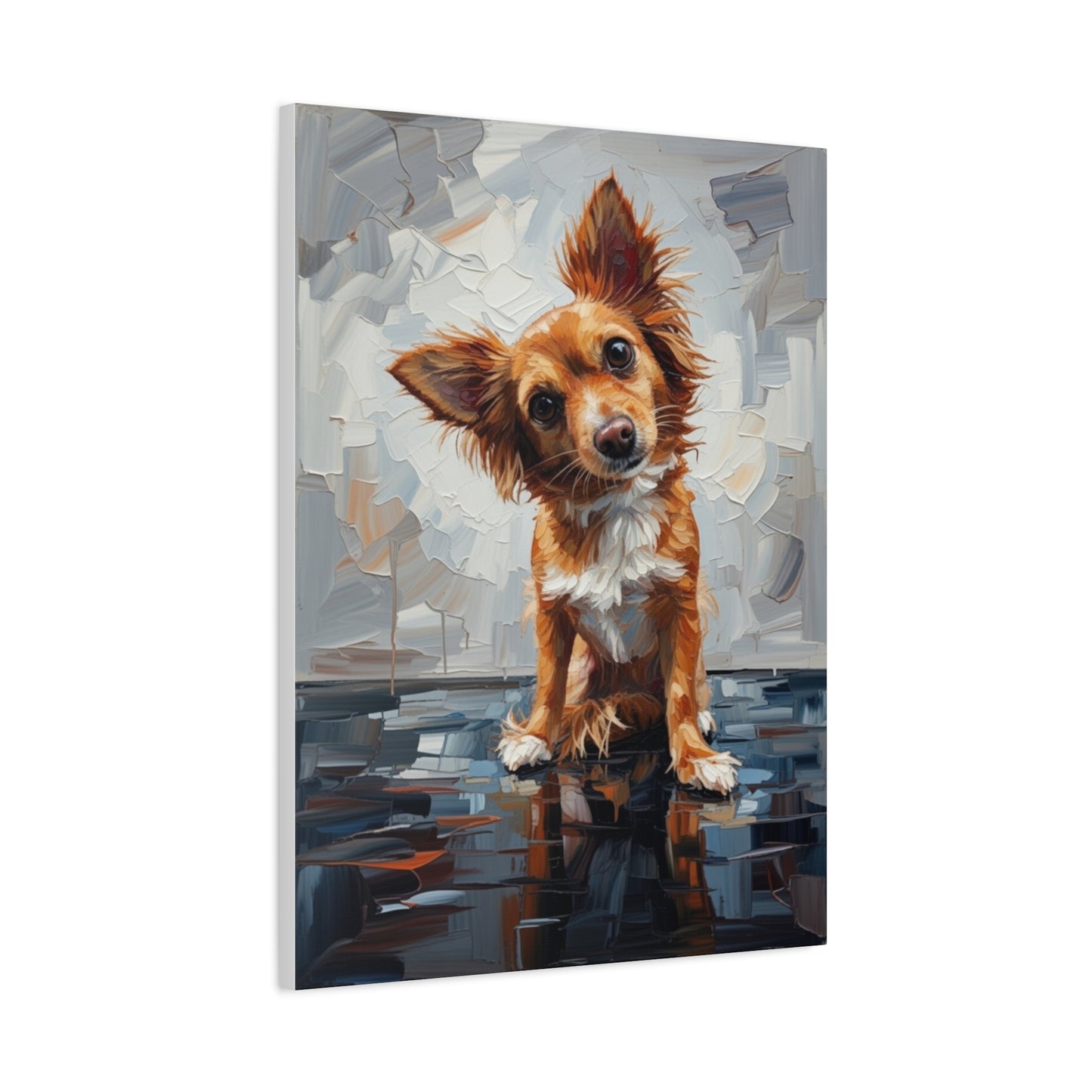Charming Chihuahua Canvas Print — Whimsical Dog Portrait Wall Art