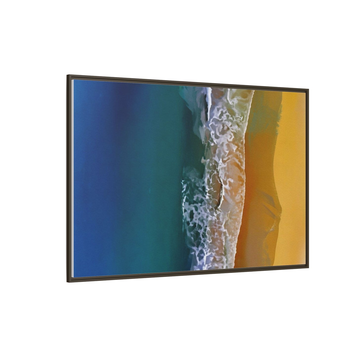 Framed Matte Canvas Seascape Print – Coastal Waves Wall Art