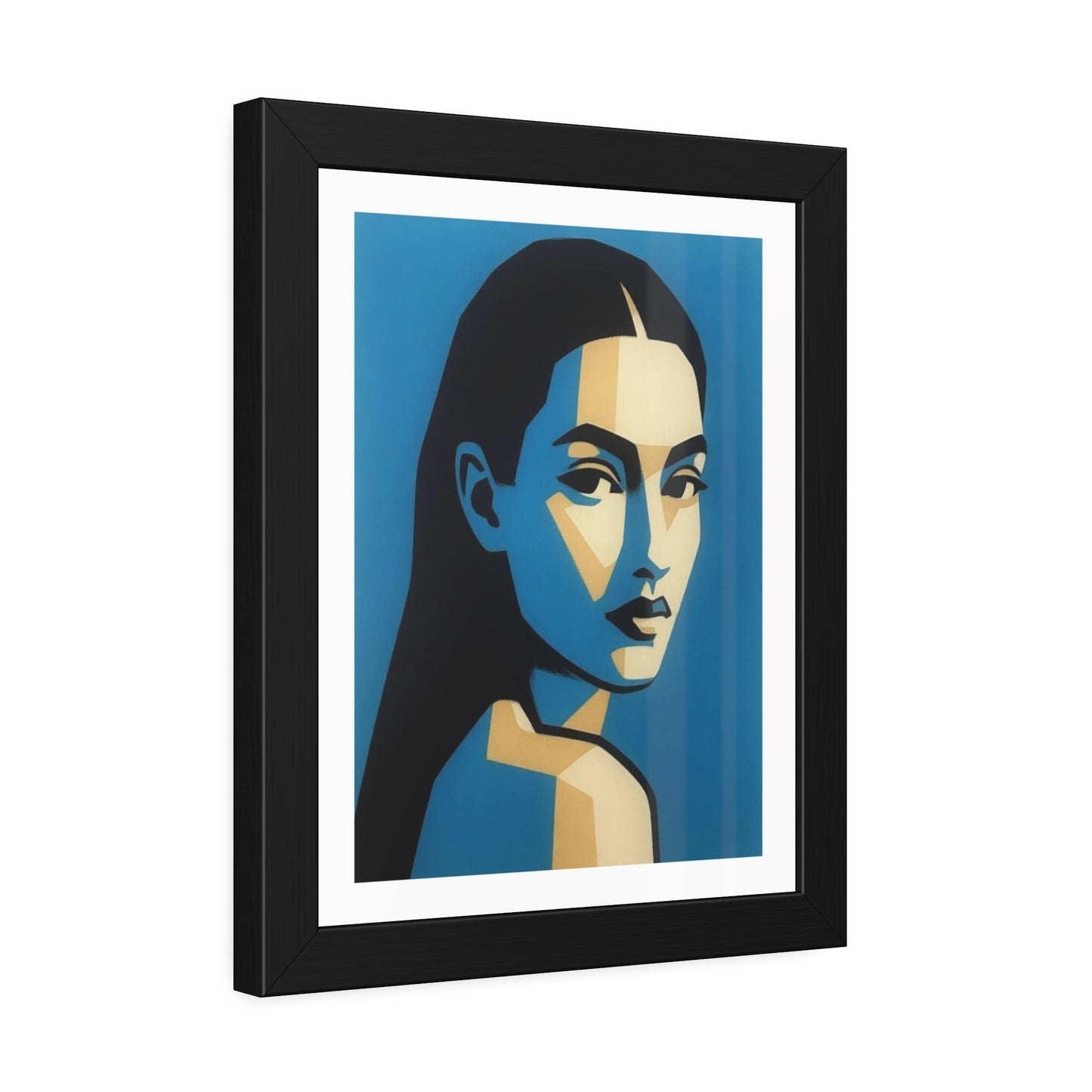 Framed Art Print — Blue Pop Portrait Poster
