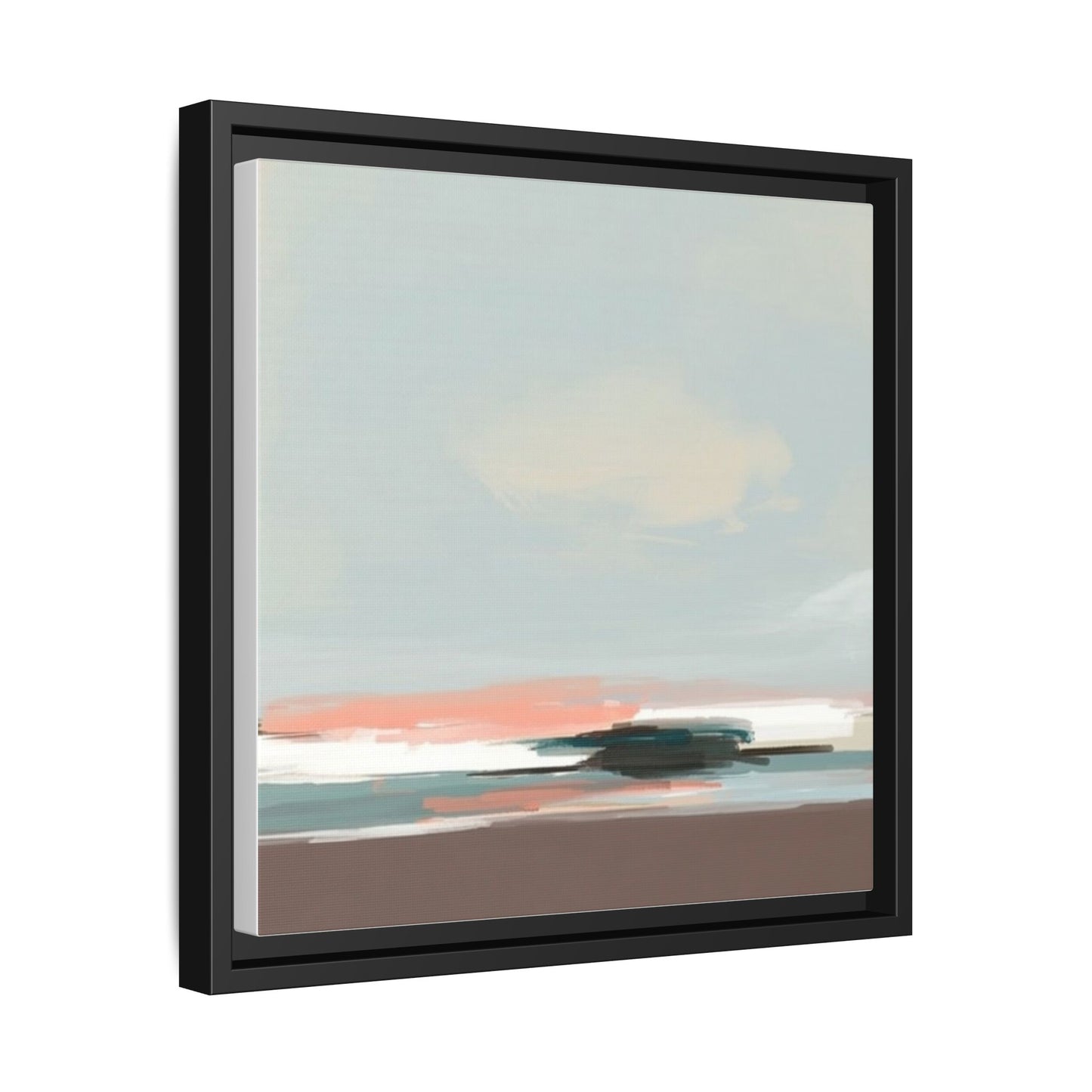 Framed Matte Canvas Print — Soft Coastal Abstract Landscape