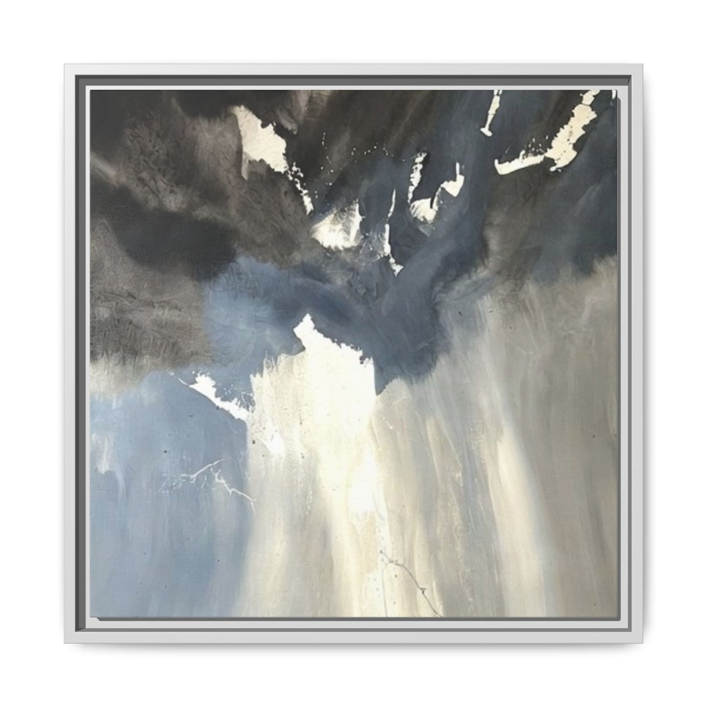Framed Matte Canvas Art — Moody Abstract Sky Painting