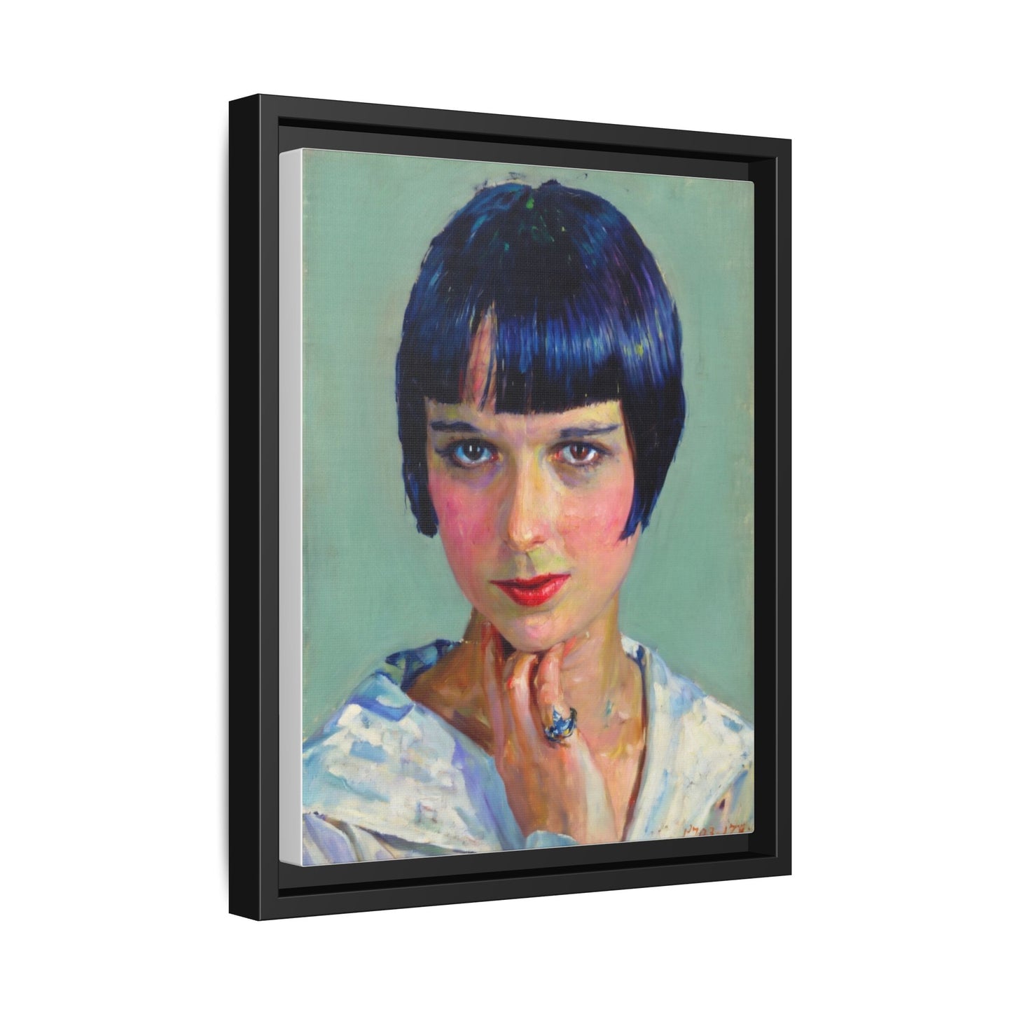 Framed Matte Canvas Portrait Print — Vintage Flapper Woman