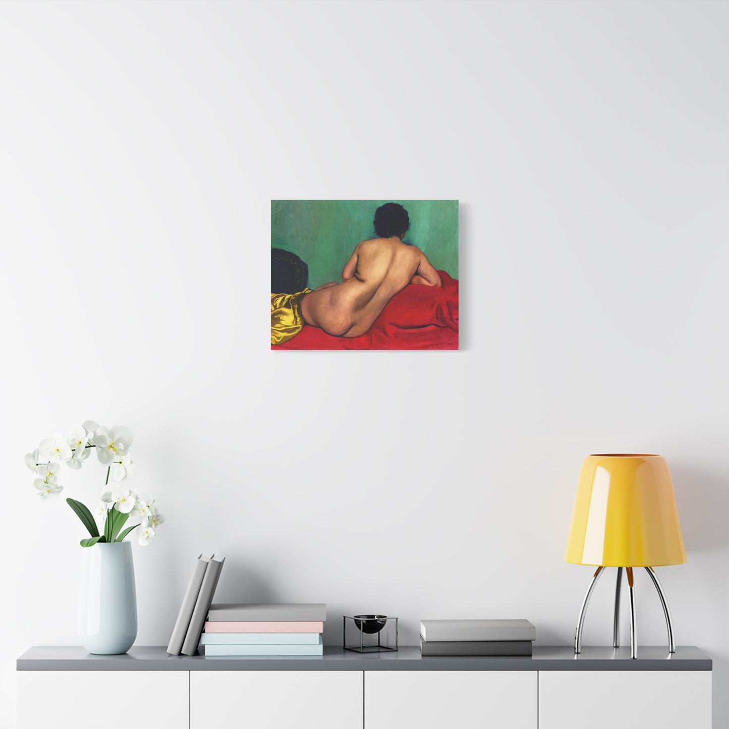 Nu de dos sur un canapé rouge by Félix Vallotton Matte Canvas Wall Art Print