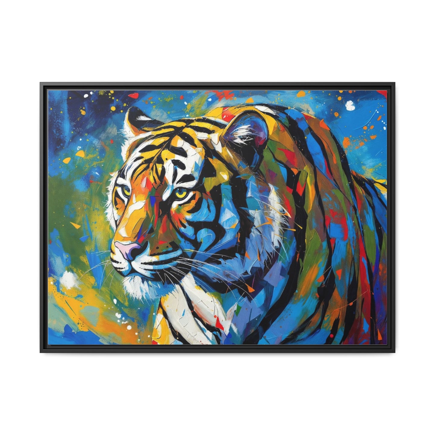 Colorful Tiger Matte Canvas Framed Art — Vibrant Wildlife Wall Decor