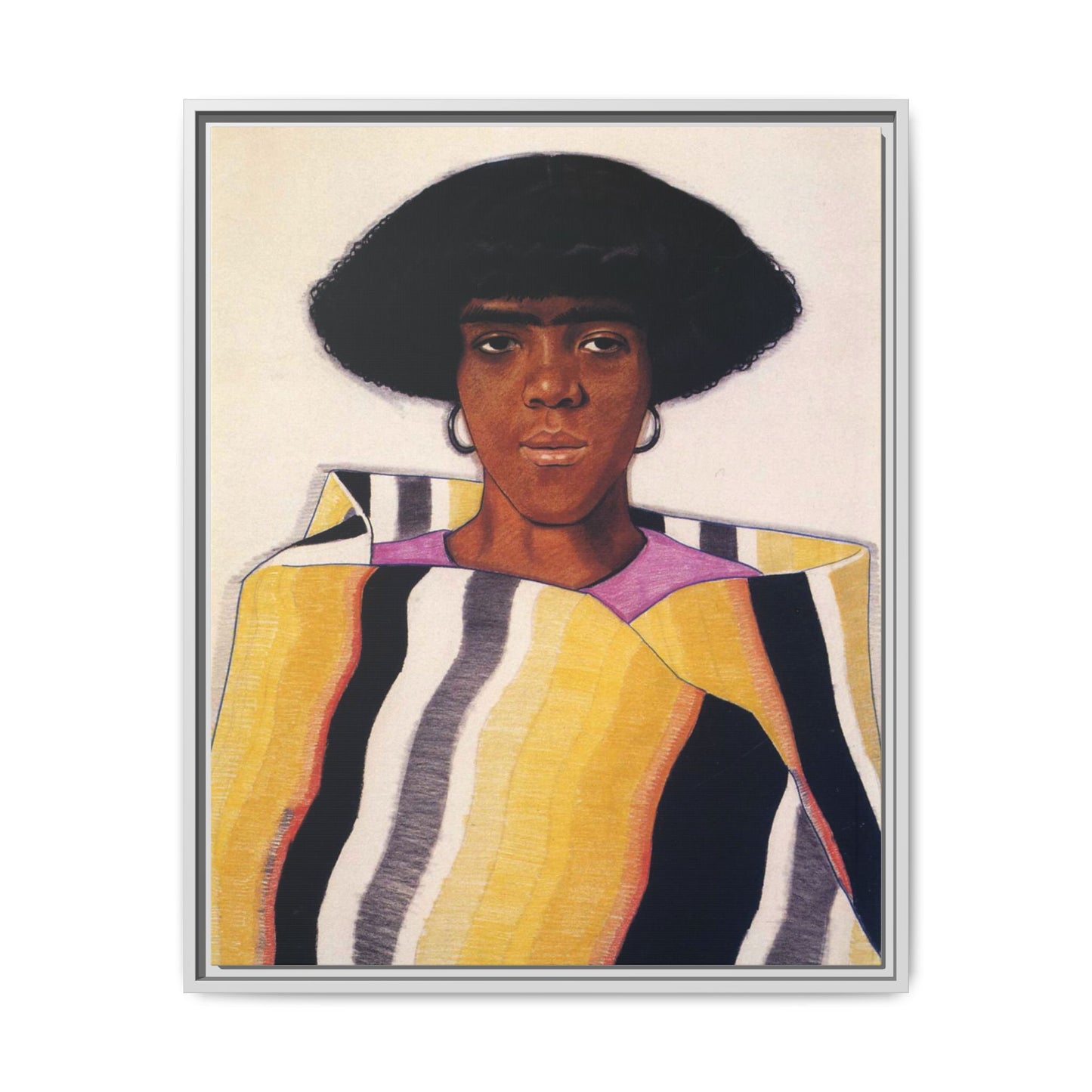 Portrait of an African American Woman by Winold Reiss Framed Matte Canvas Portrait