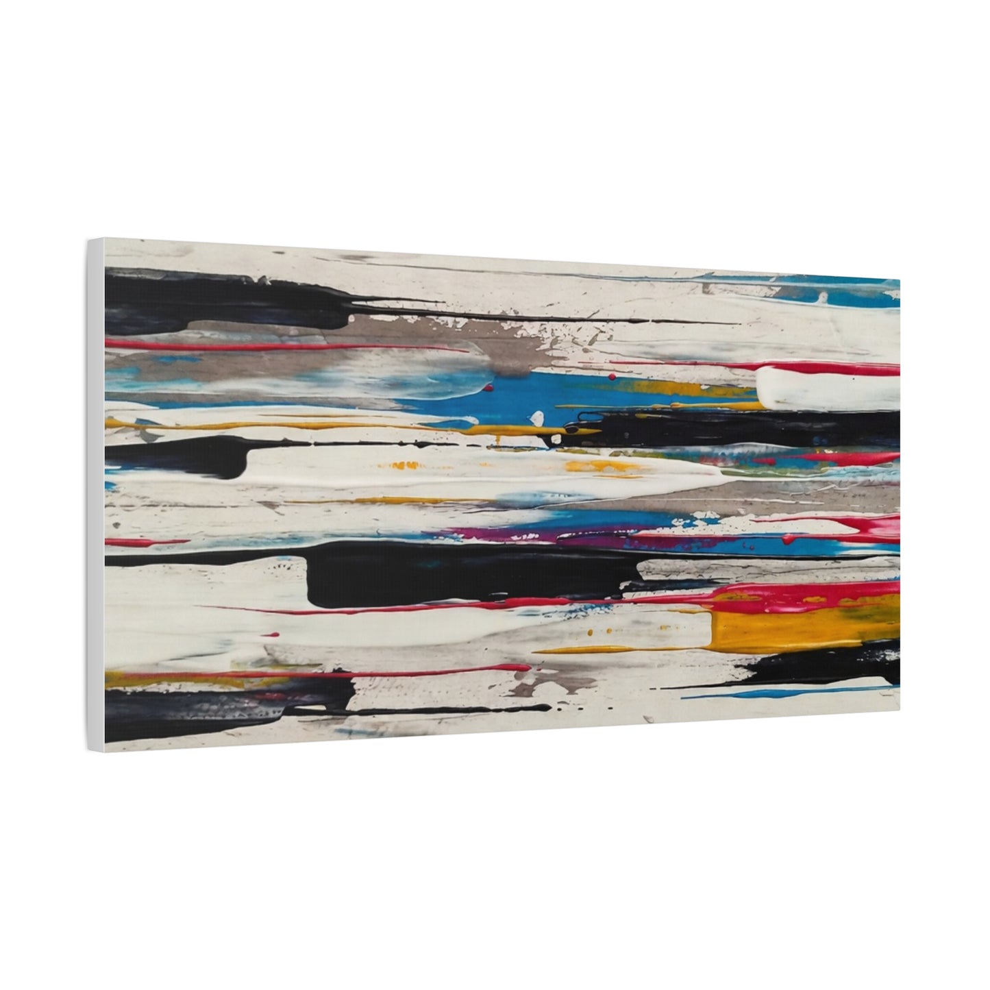 Abstract Color Streaks Matte Canvas Print — Modern Horizontal Wall Art