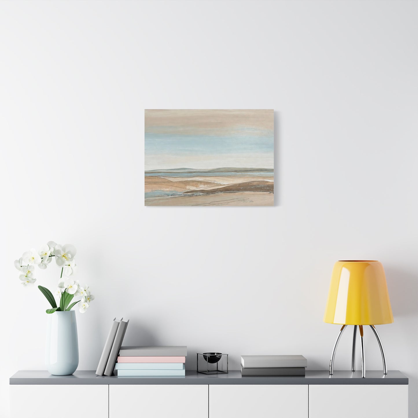 Coastal Pastel Landscape Canvas — Matte Stretched Wall Art
