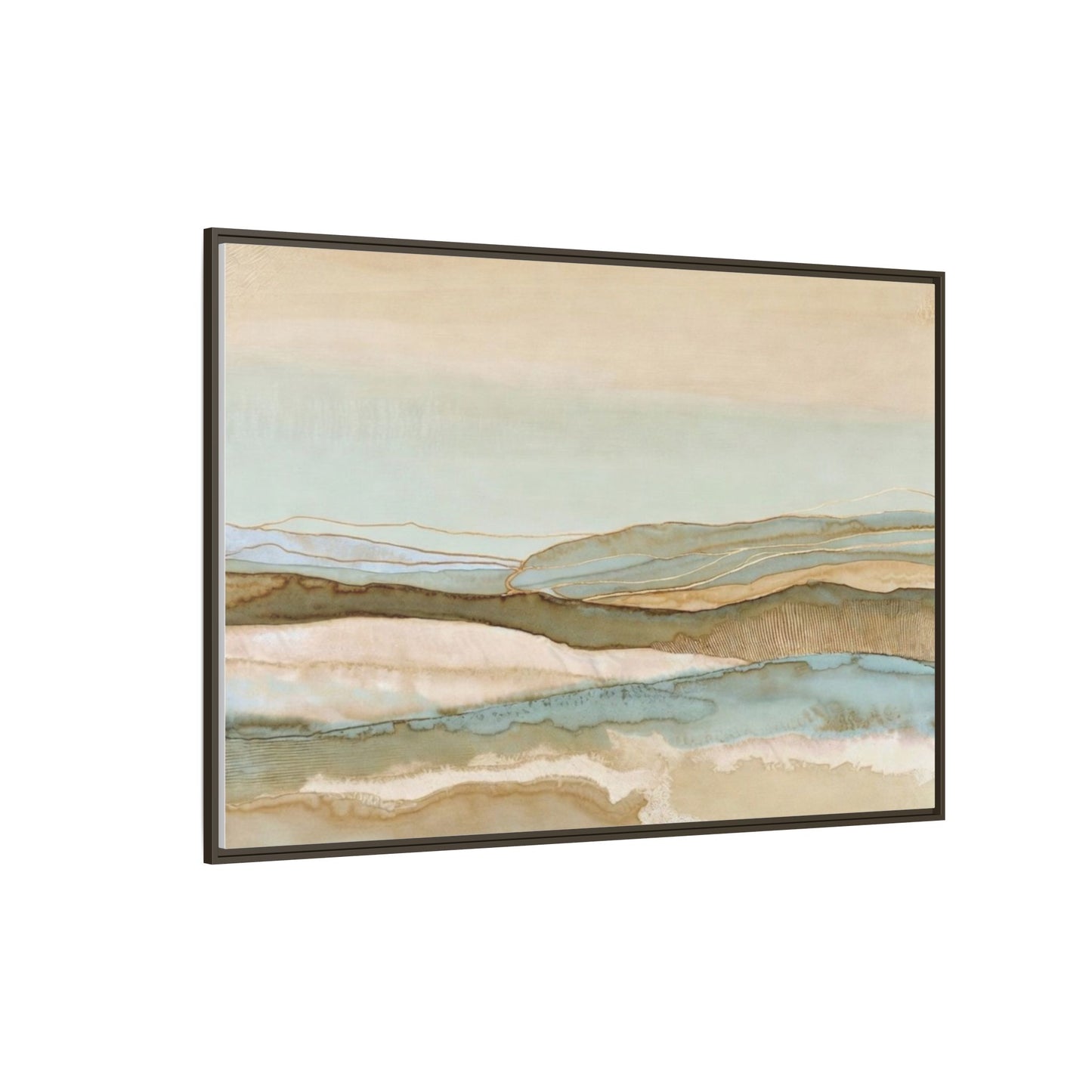 Framed Matte Canvas Coastal Abstract Landscape Wall Art