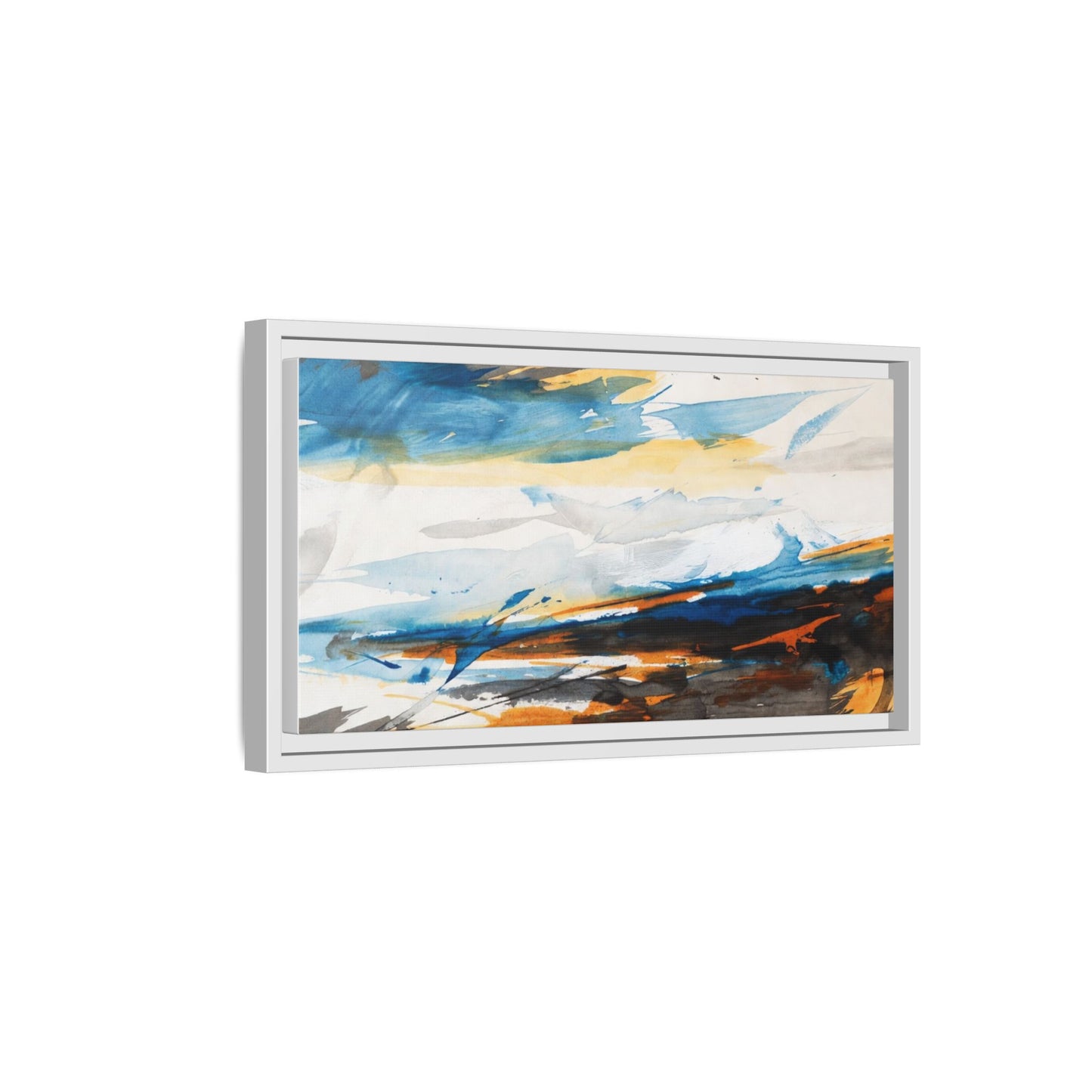Abstract Coastal Waves Matte Canvas Framed Wall Art