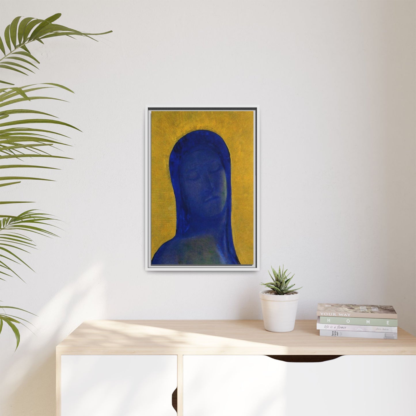 Closed Eyes by Odilon Redon Framed Matte Canvas Wall Art Print