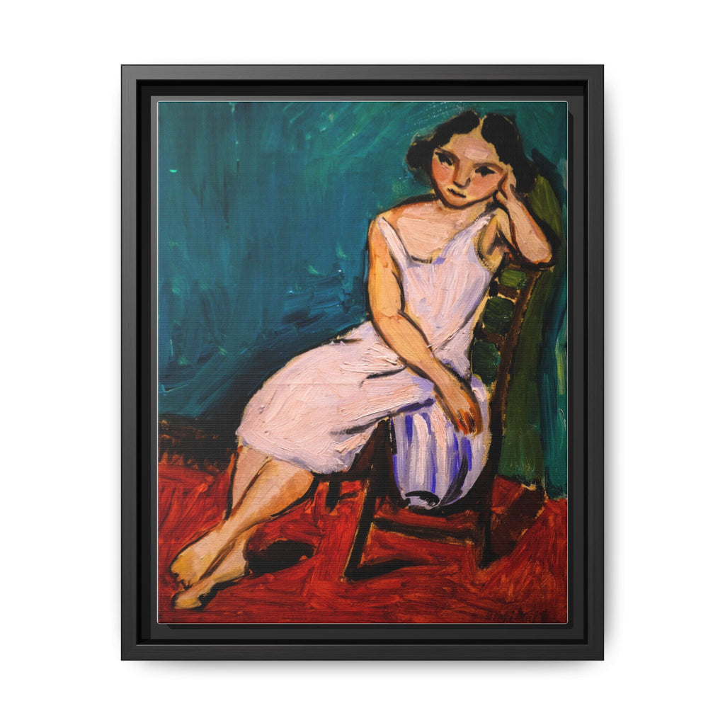 Jeune Fille assise by Henri Matisse Framed Matte Canvas Wall Art