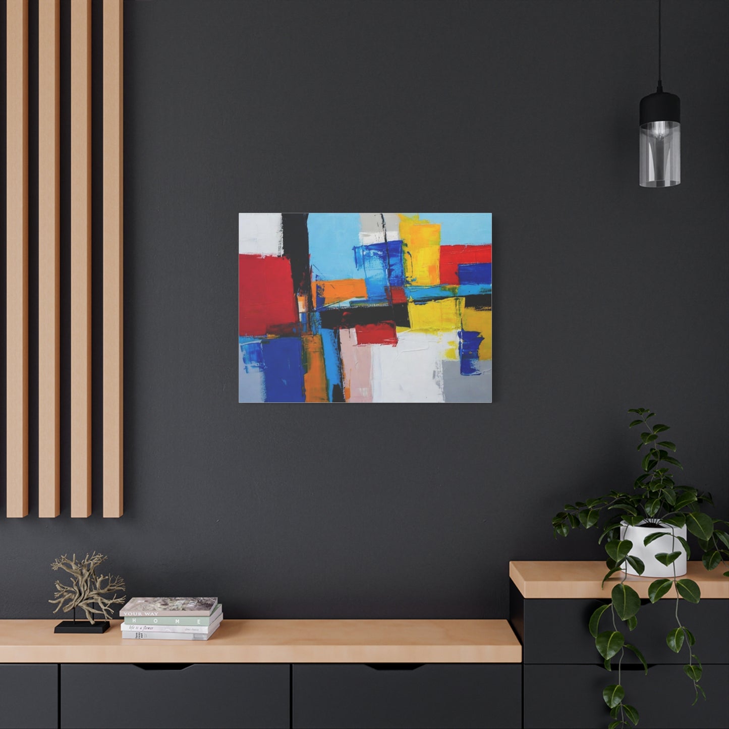 Abstract Color Block Canvas Print — Modern Geometric Wall Art