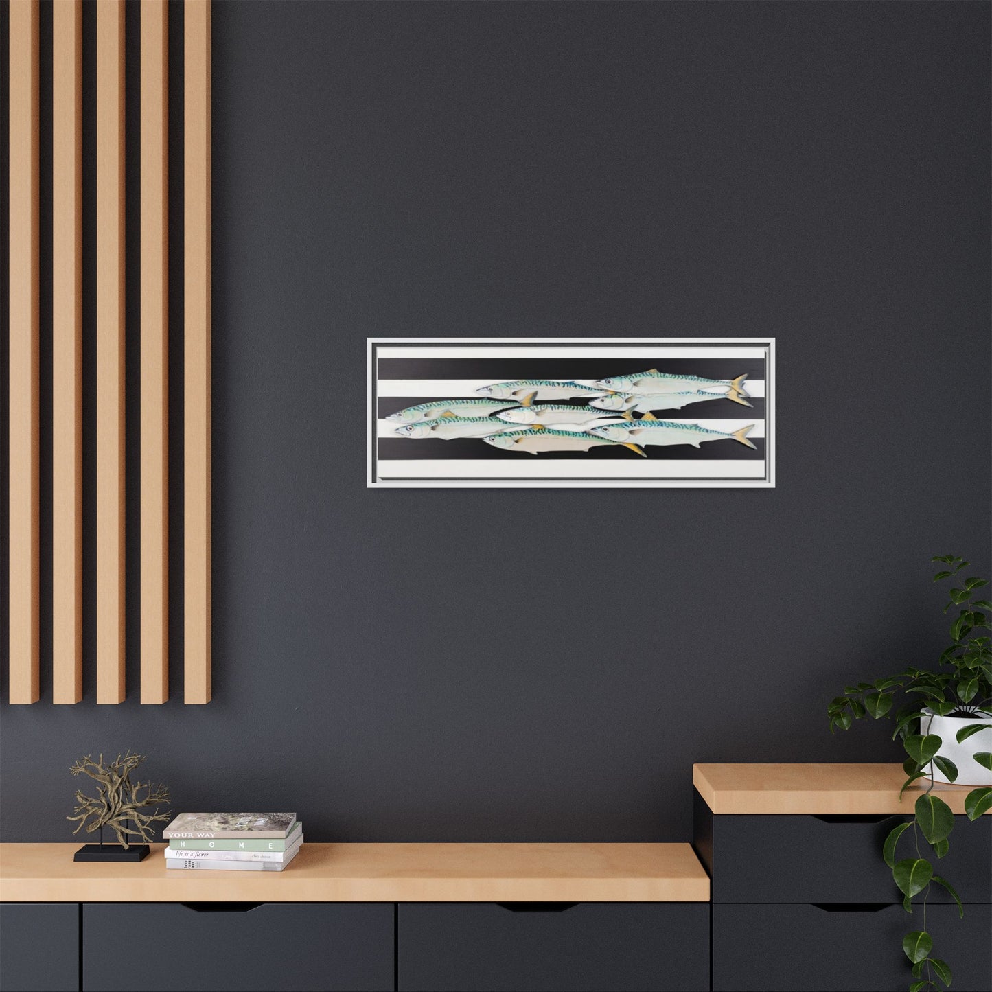 Striped Mackerel Canvas Print — Framed Matte Fish Wall Art