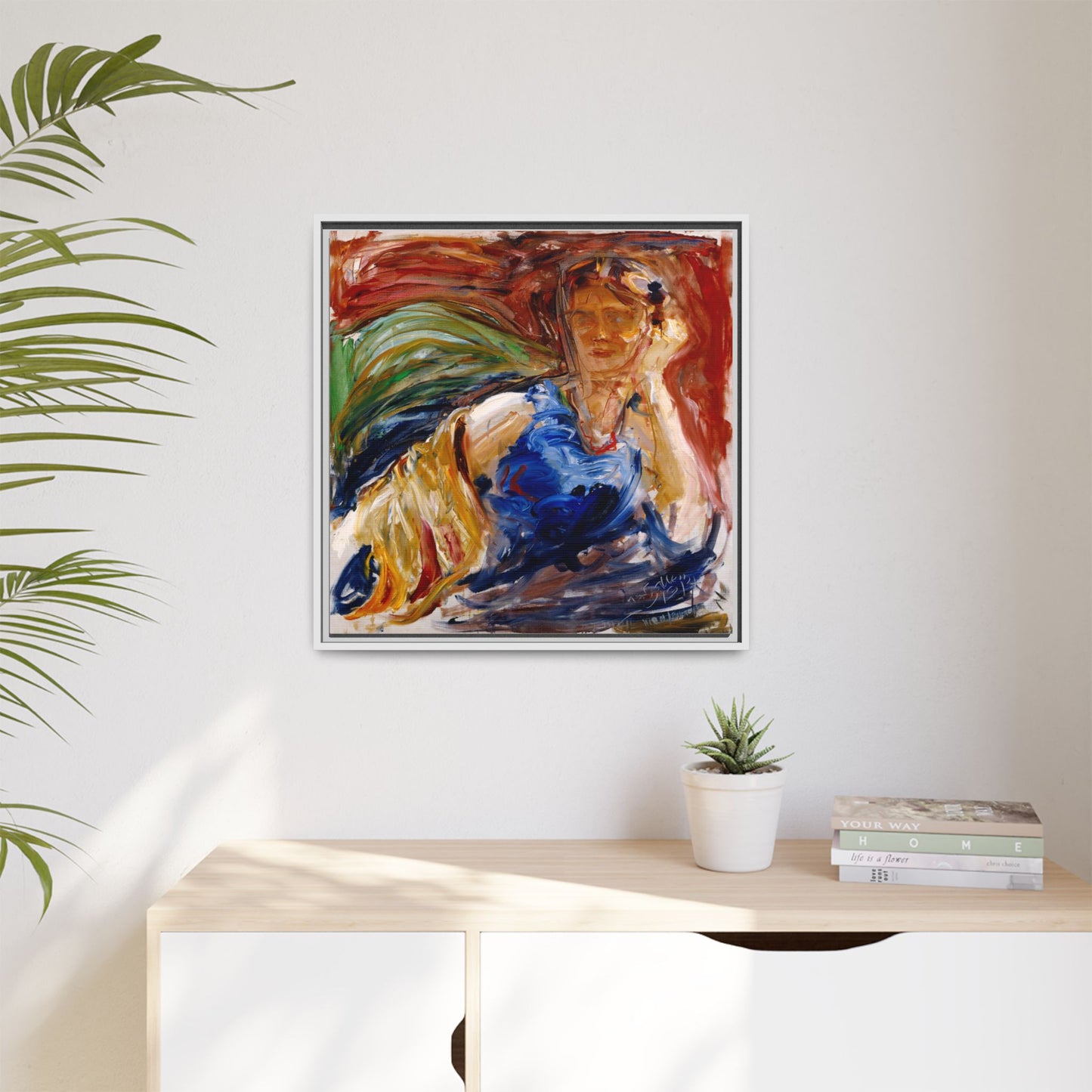 Portrait of hyllis Sjostrom by Akseli Gallen-Kallela Canvas Matte Framed Wall Art Print