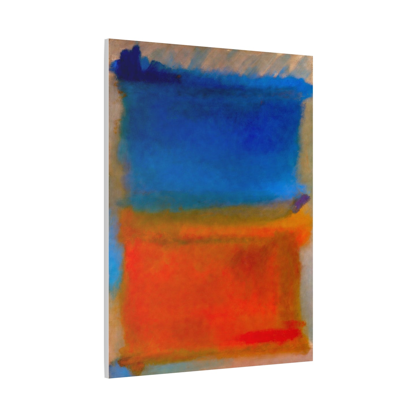 Abstract Blue and Orange Canvas Print — Modern Stretched Wall Art