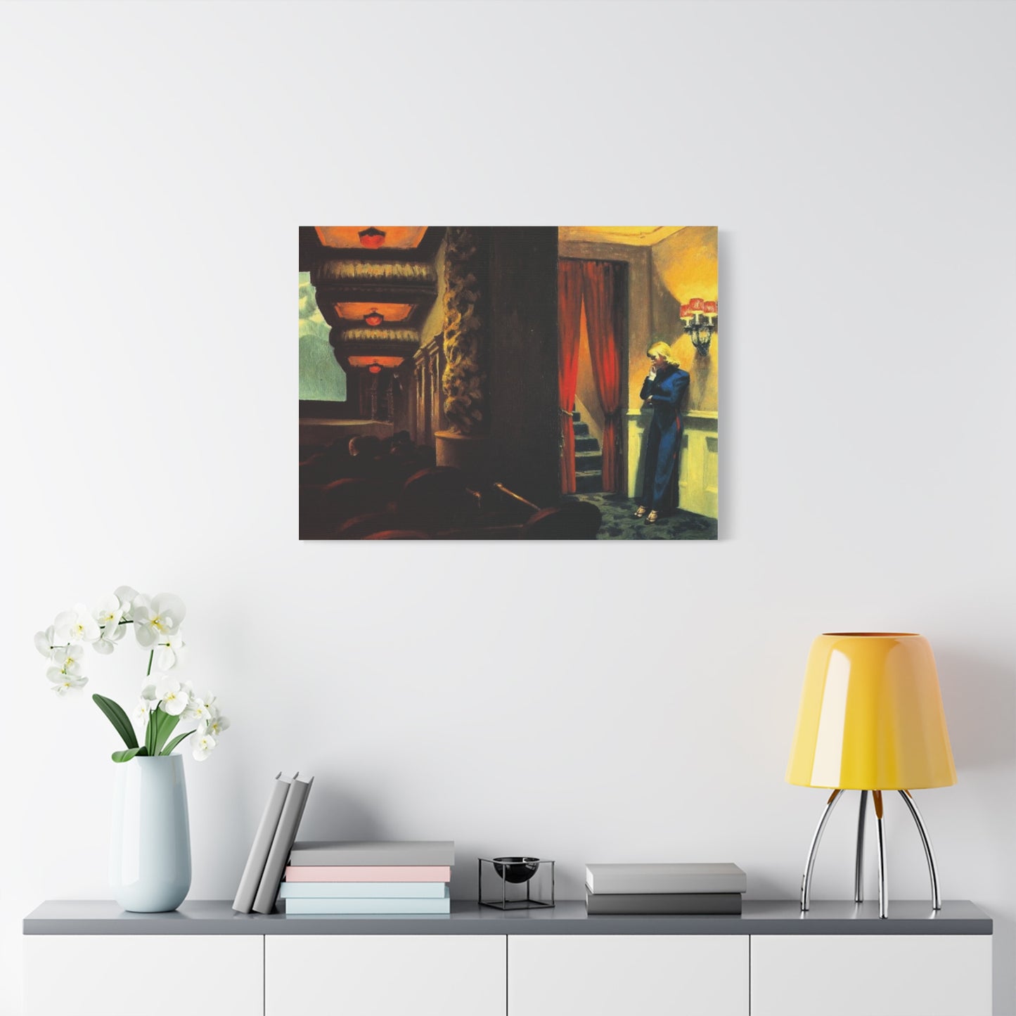 New York movie by Edward hopper Matte Canvas Wall Art Print