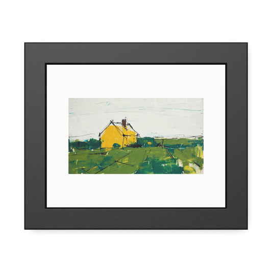 Framed Poster — Yellow Country House Landscape Art Print