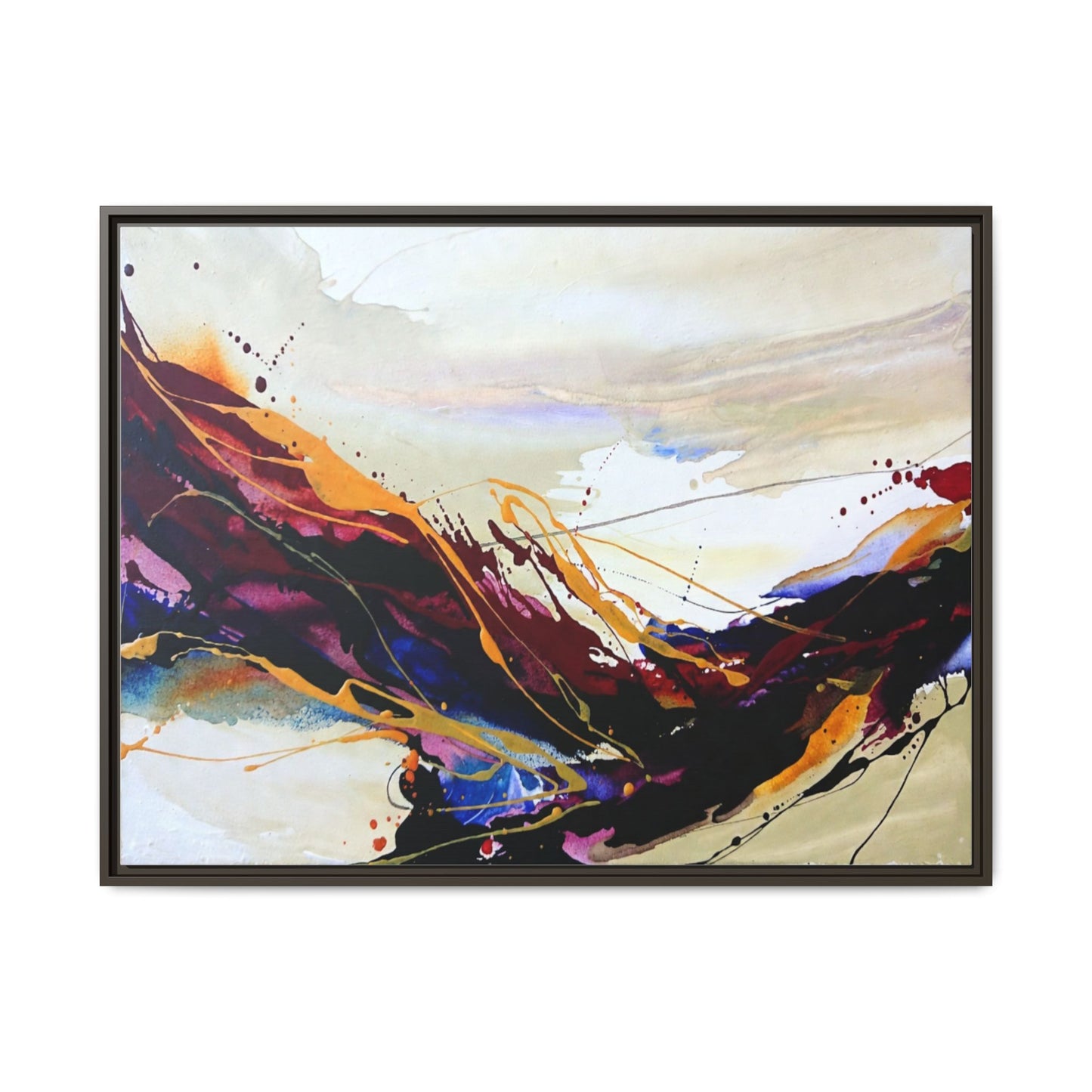 Abstract Flow Matte Canvas Framed Wall Art