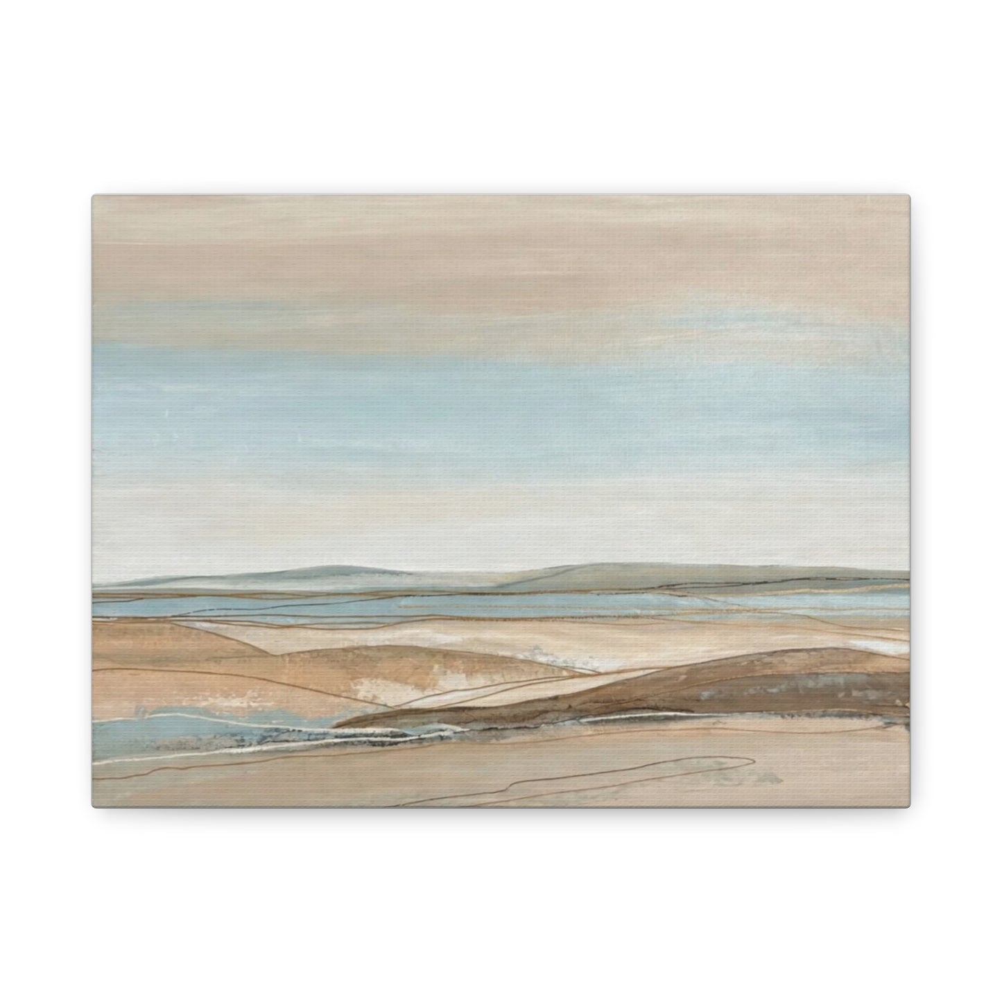 Coastal Pastel Landscape Canvas — Matte Stretched Wall Art