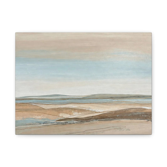 Coastal Pastel Landscape Canvas — Matte Stretched Wall Art