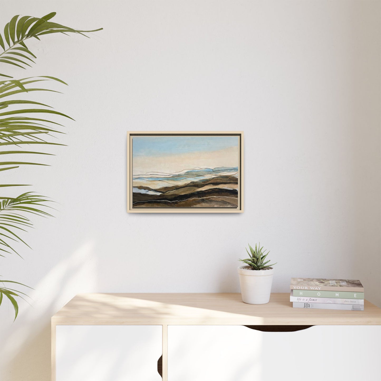 Framed Matte Canvas Print — Abstract Coastal Landscape Wall Art