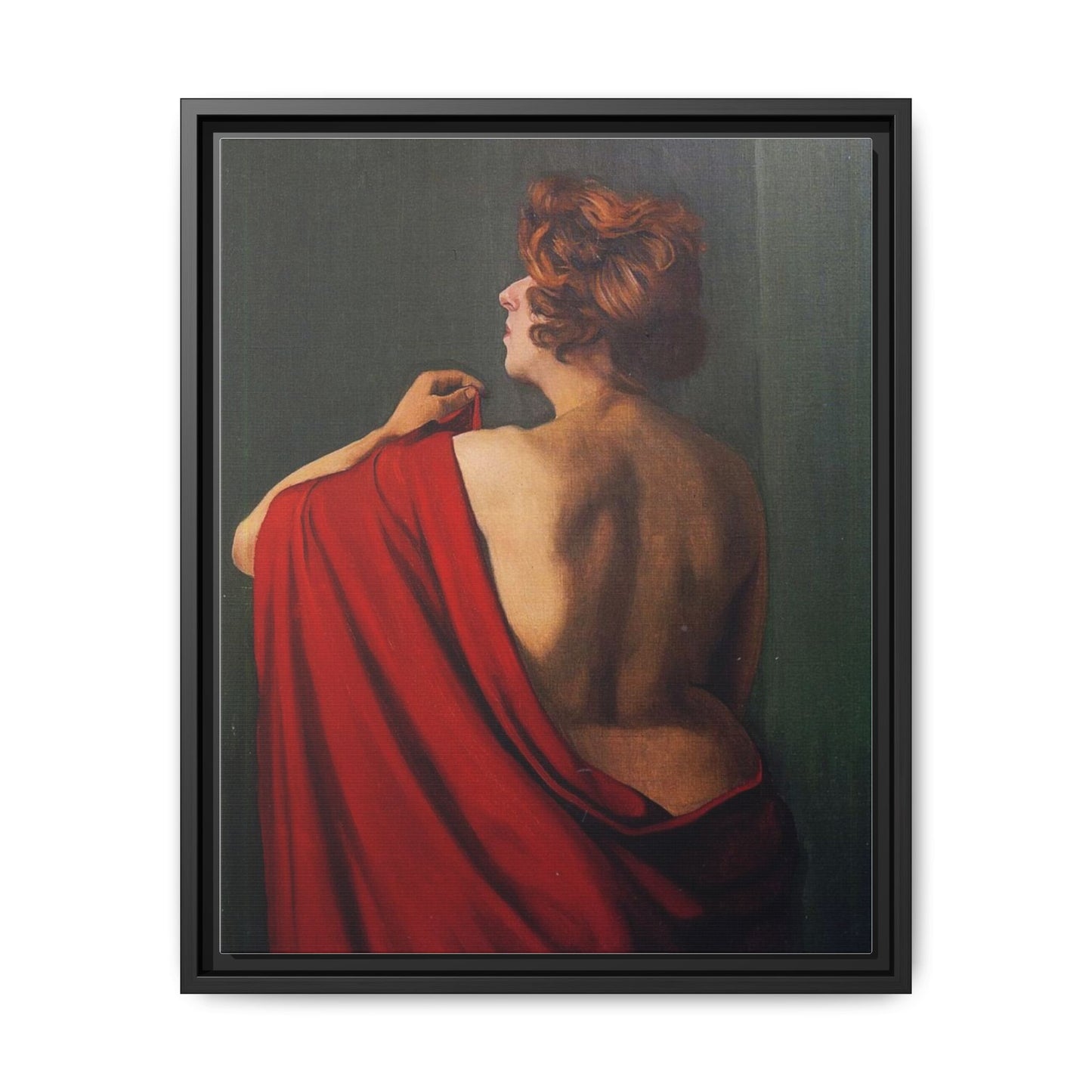 Femme au châle rouge by Félix Vallotton Framed Matte Canvas Wall Art Print