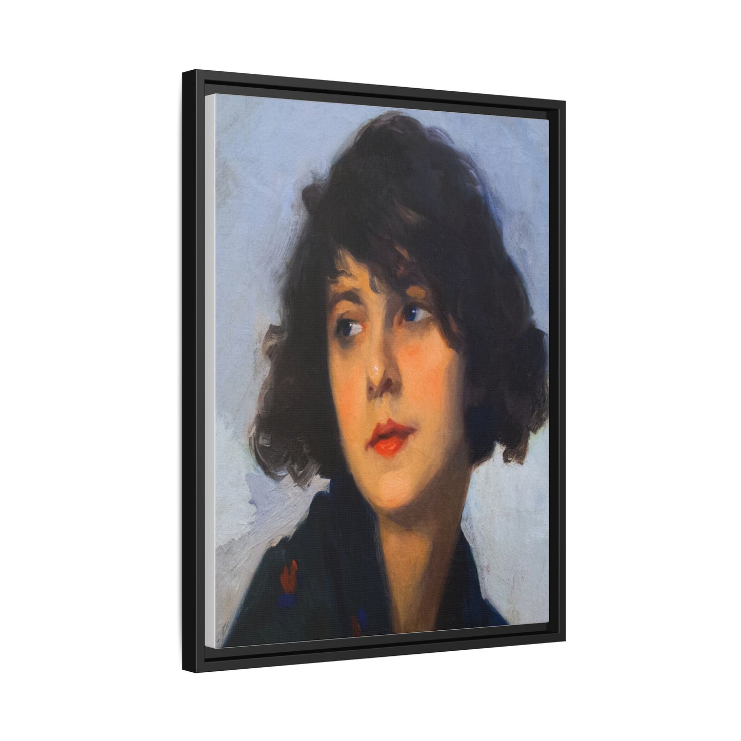 Mulher do chale verde (cropped) by Cyprien Eugene Boulet Framed Matte Canvas Print
