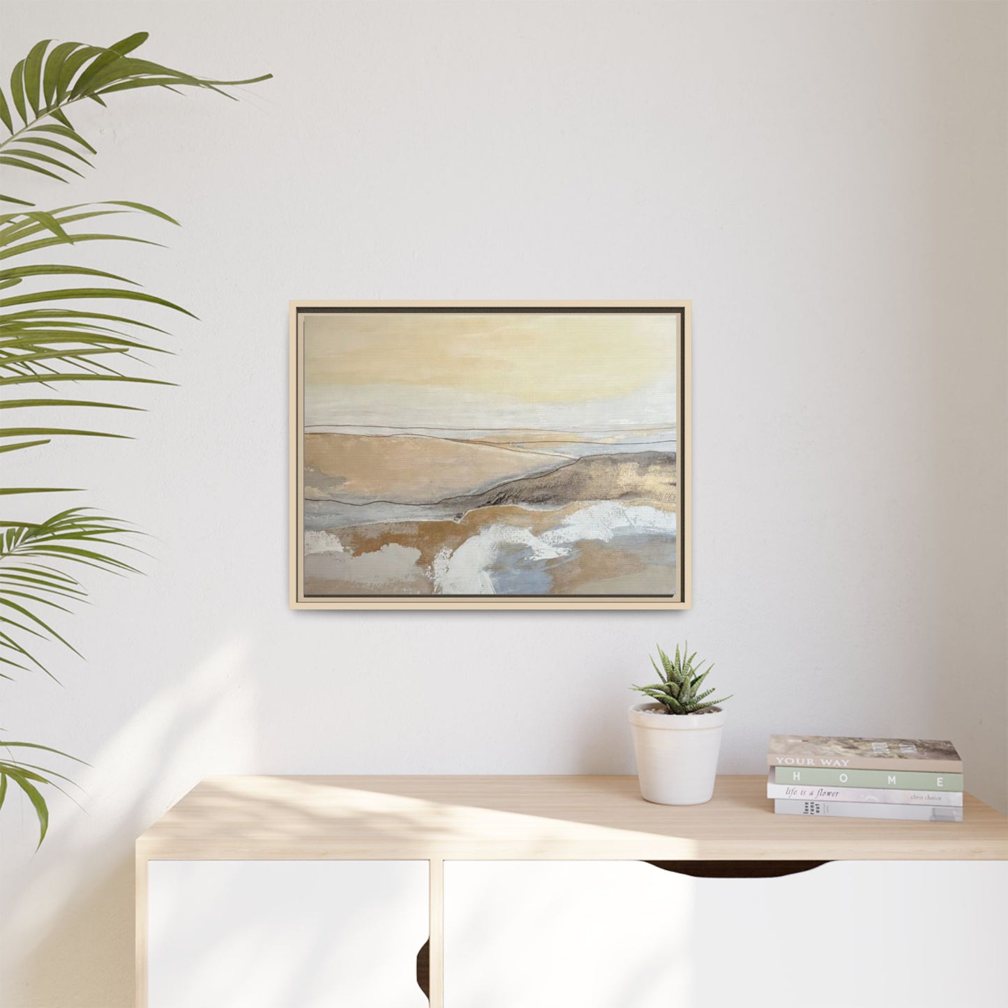Framed Abstract Coastal Landscape Matte Canvas Wall Art