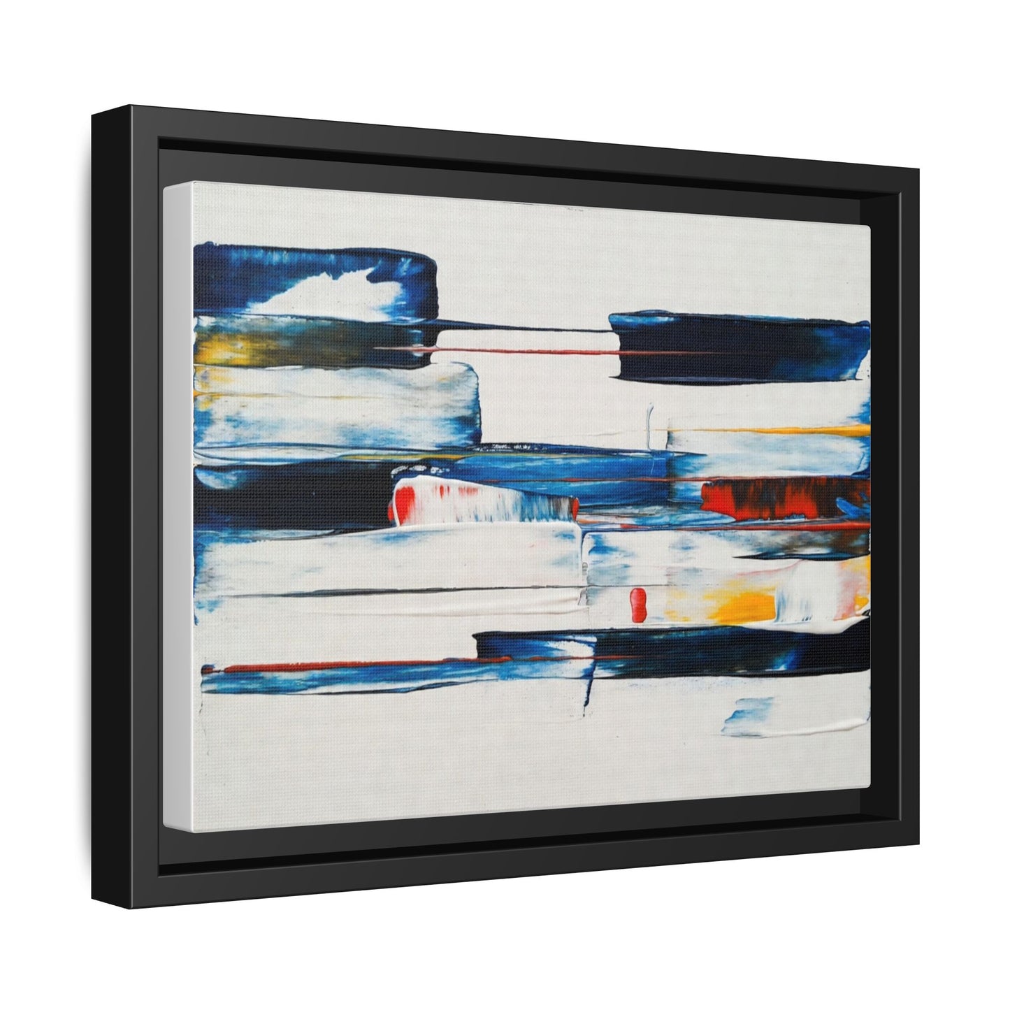 Abstract Coastal Brushstrokes Framed Canvas Print