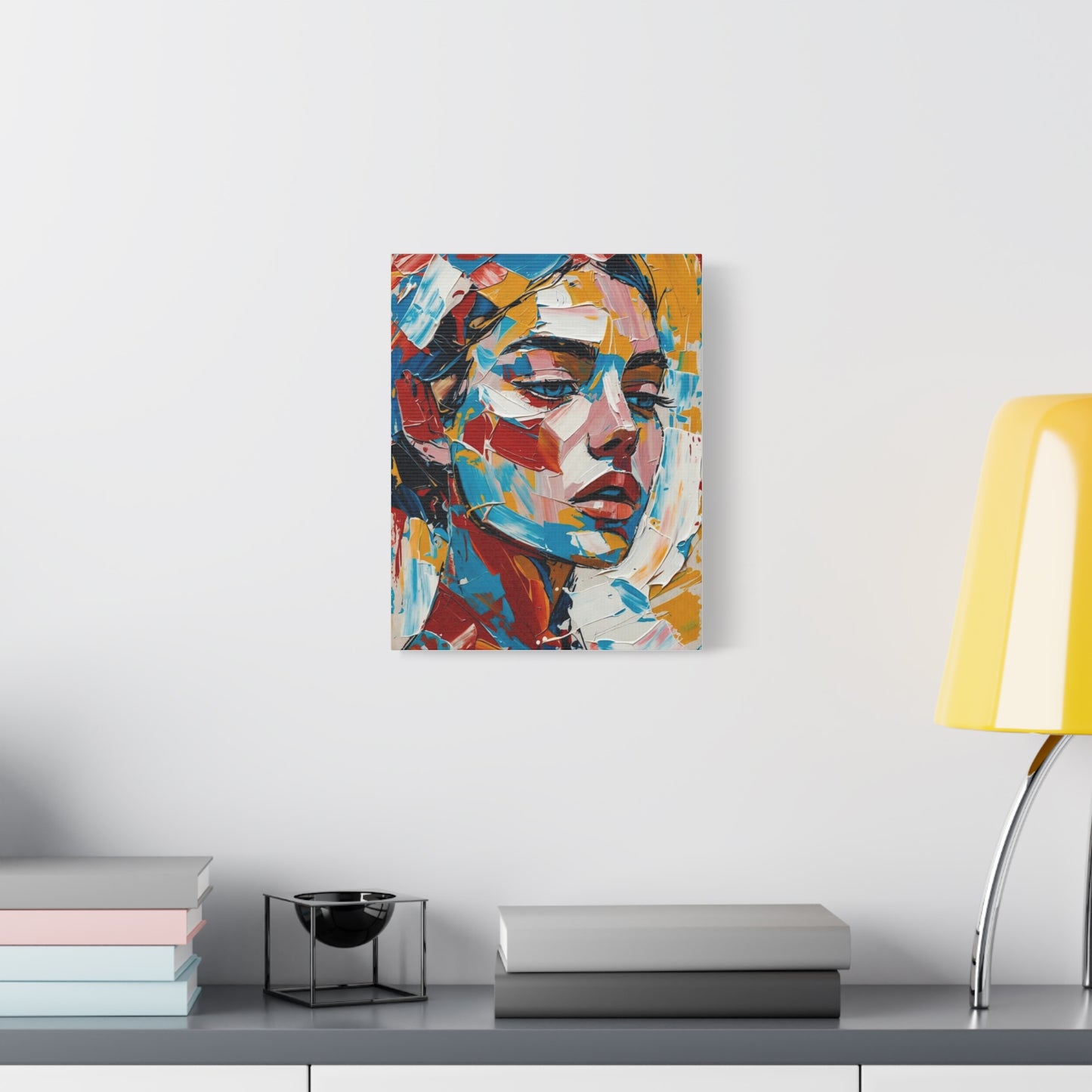 Abstract Colorful Portrait Matte Canvas Print — Modern Stretched Wall Art