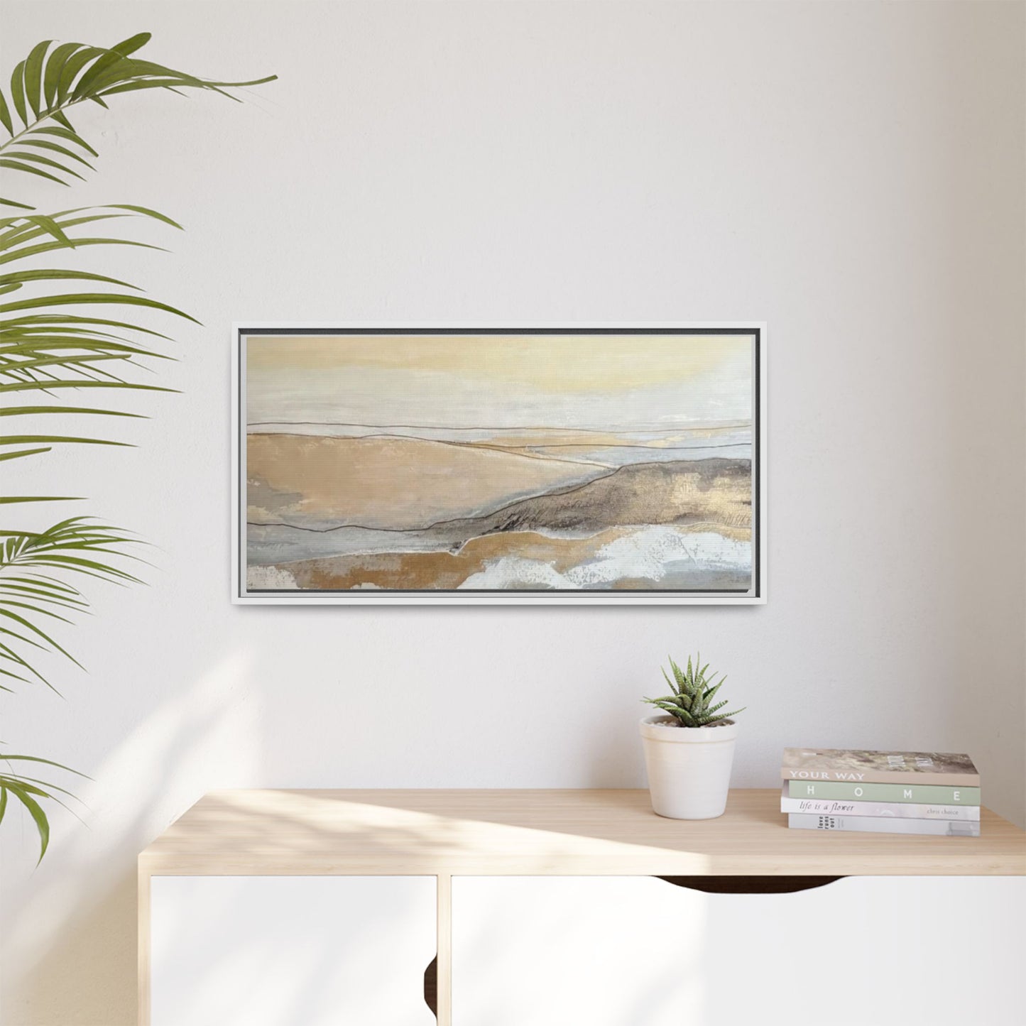 Framed Abstract Coastal Landscape Matte Canvas Wall Art