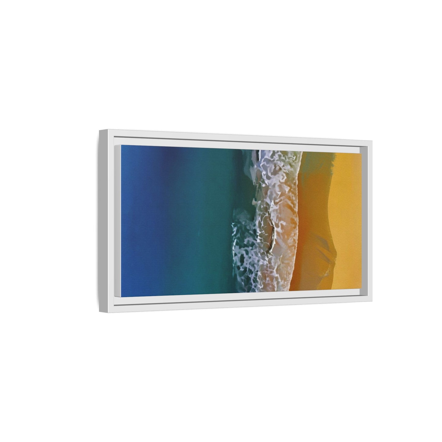 Framed Matte Canvas Seascape Print – Coastal Waves Wall Art