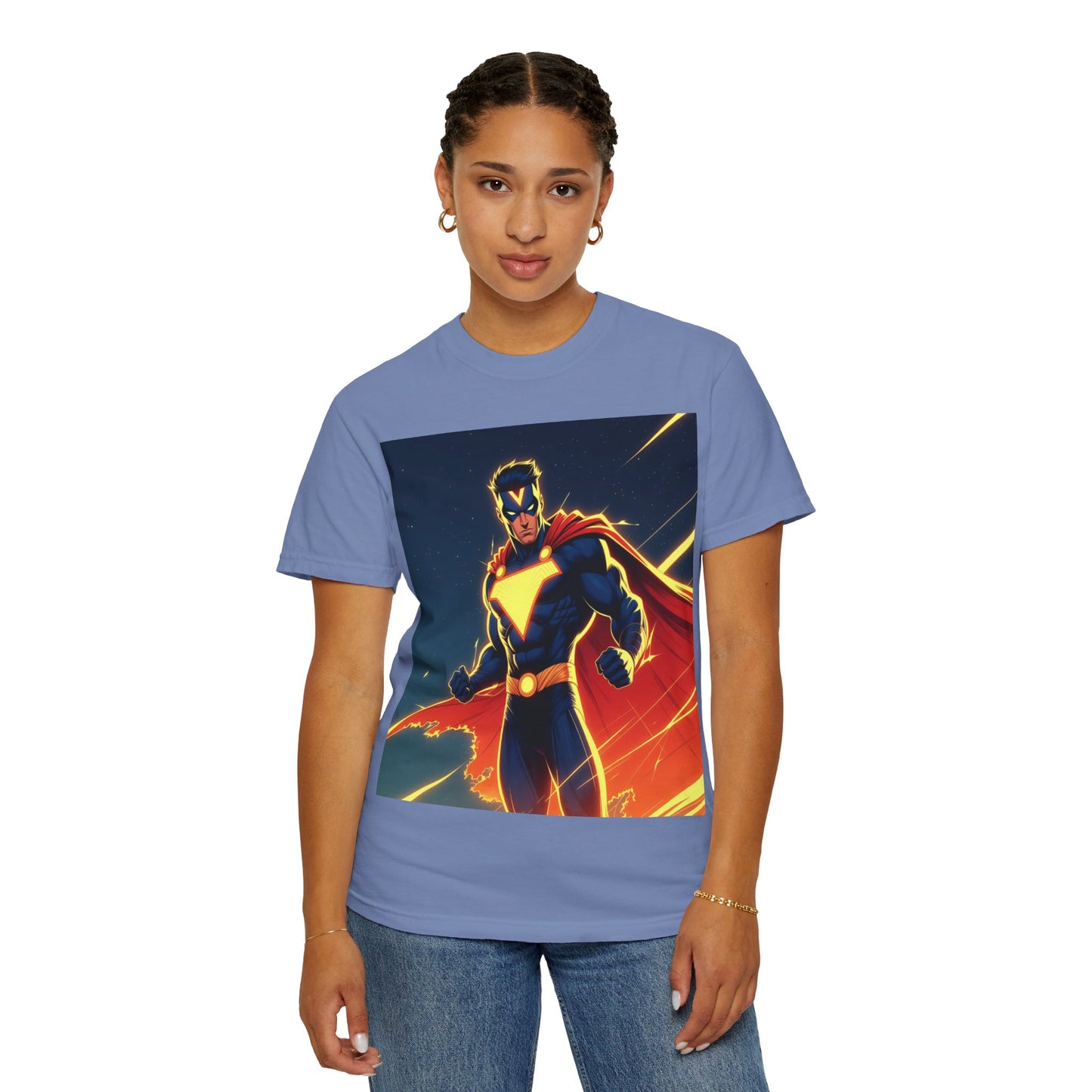 Superhero Graphic T-Shirt – Bold Cape Hero Design