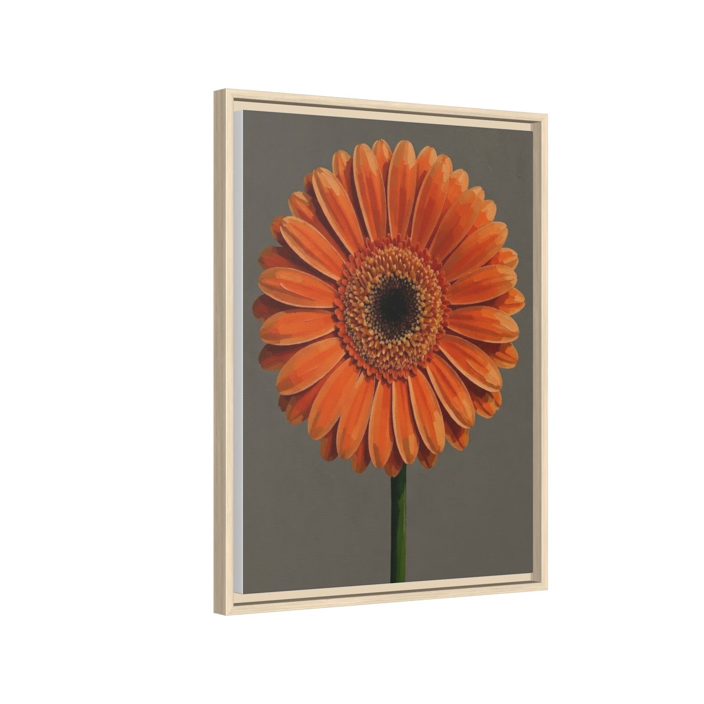 Orange Gerbera Daisy Matte Canvas Print (Framed)