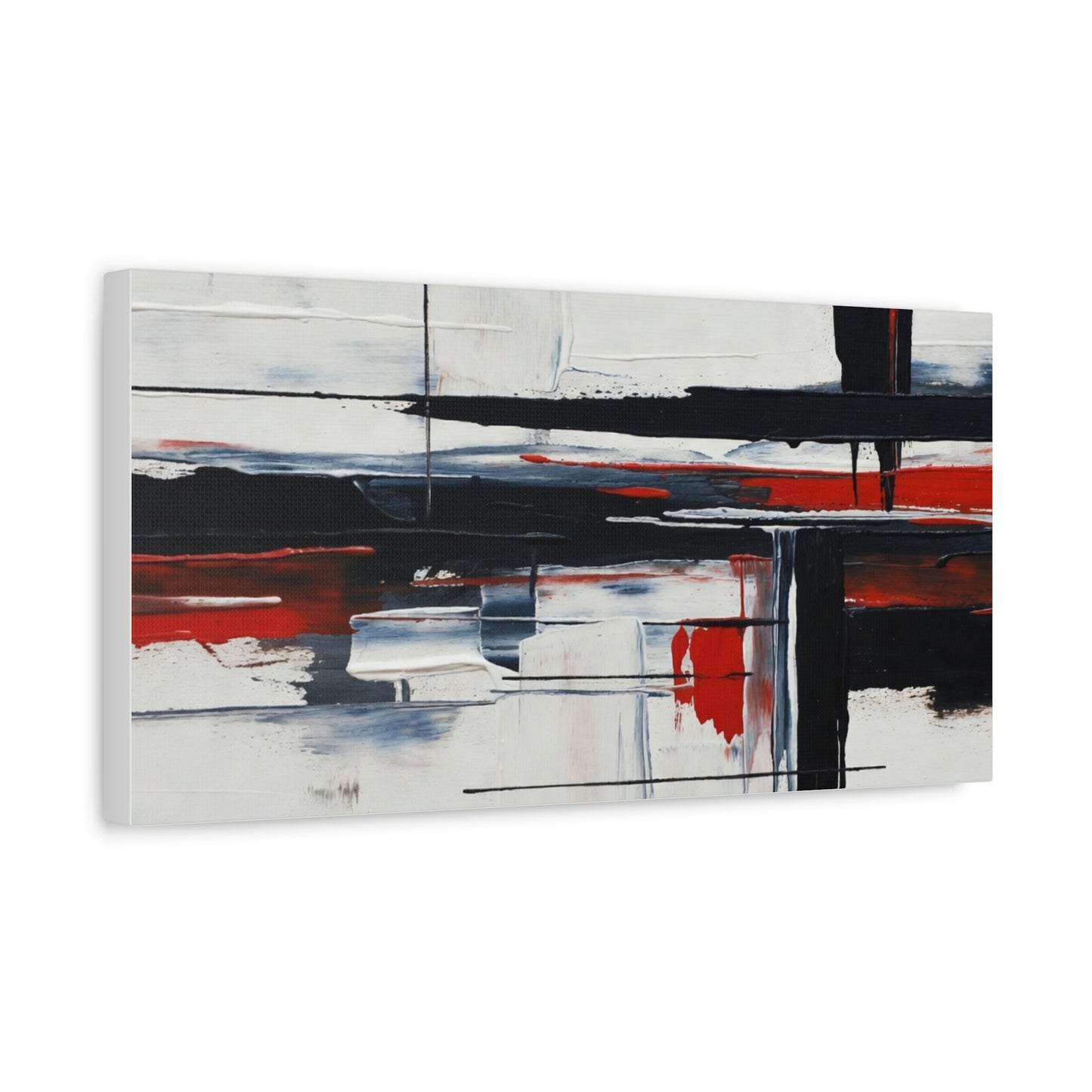 Abstract Red & Black Modern Canvas Art — Matte Stretched 1.25"