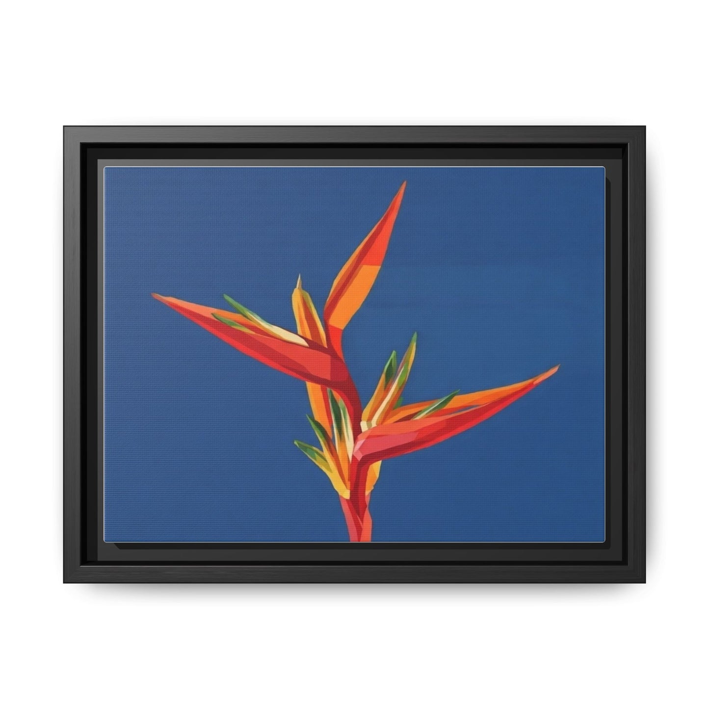 Framed Matte Canvas – Tropical Bird of Paradise Floral Wall Art