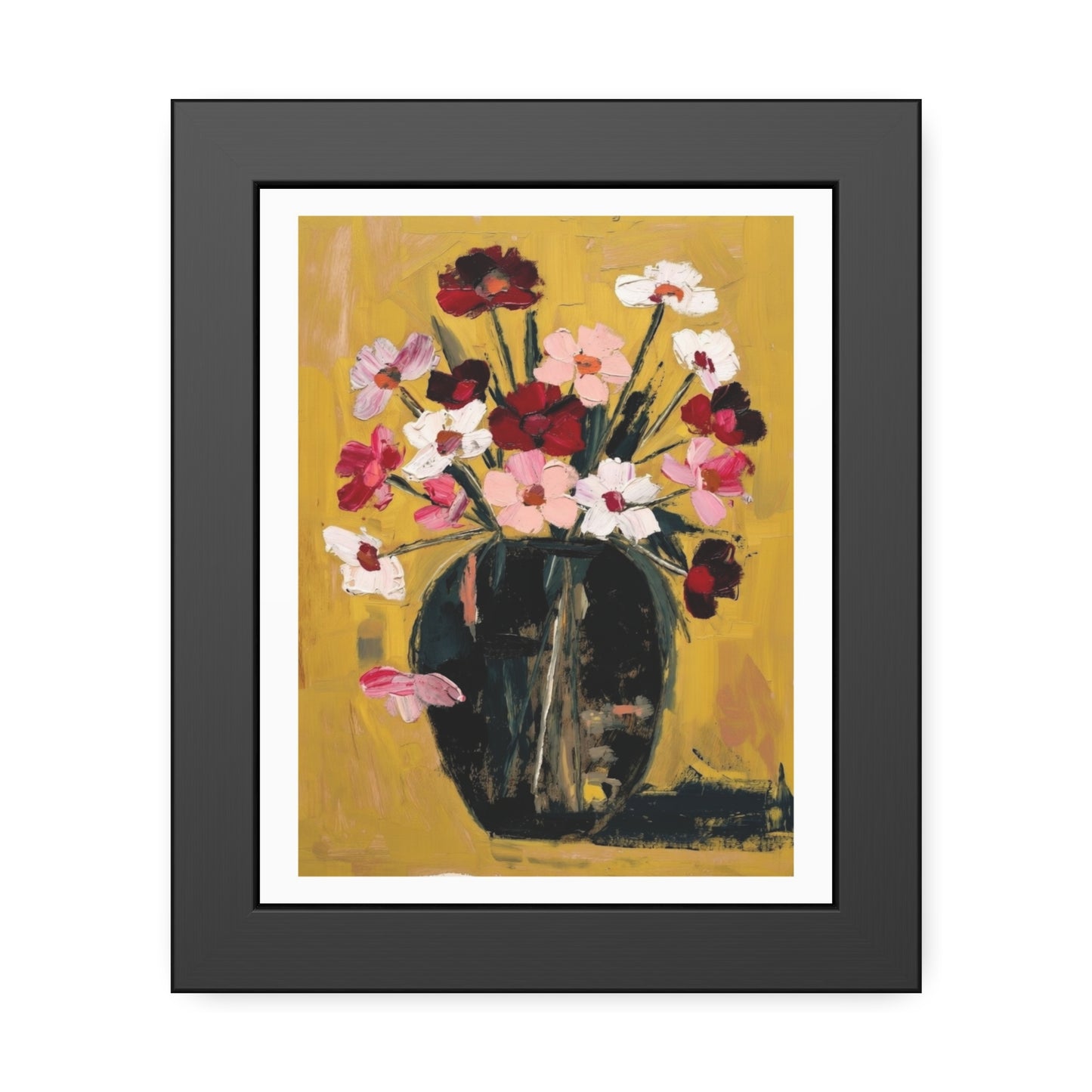 Framed Poster  Abstract Floral Vase Art Print