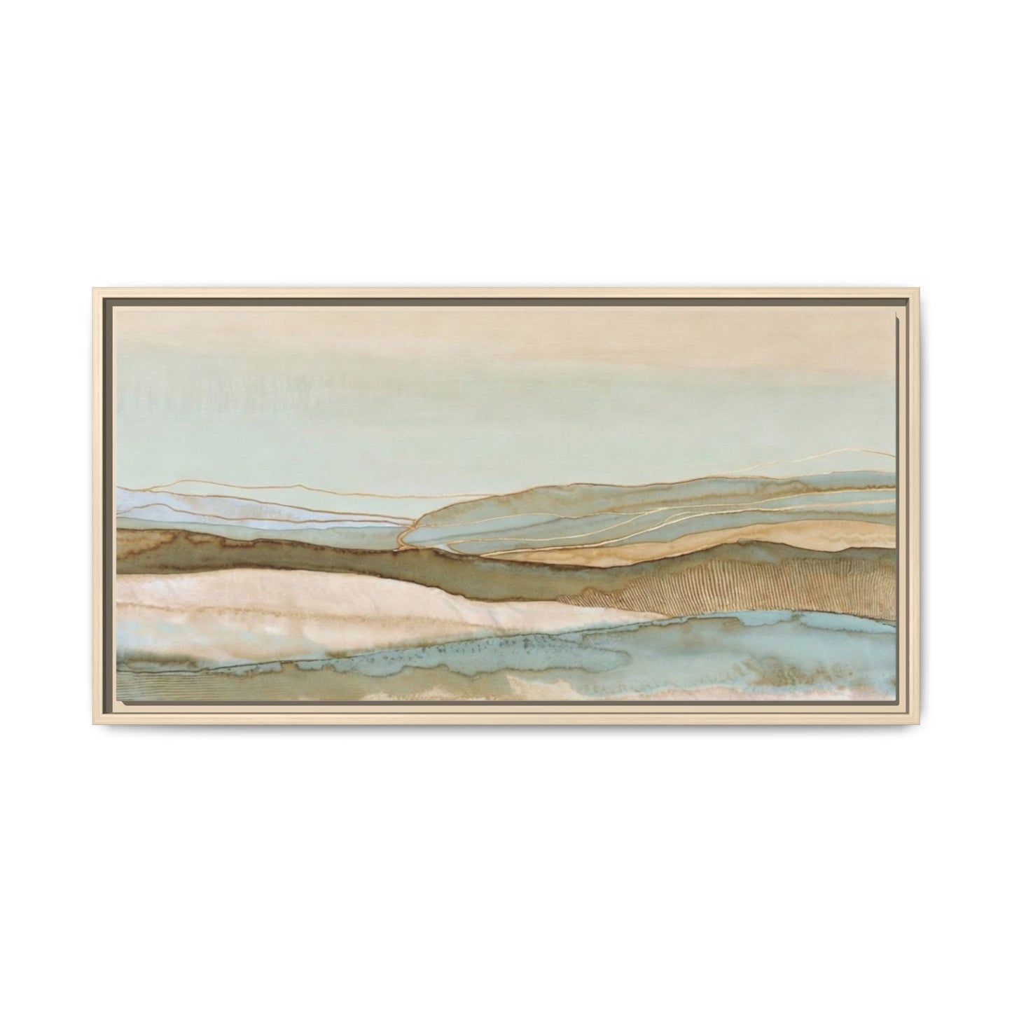 Framed Matte Canvas Coastal Abstract Landscape Wall Art