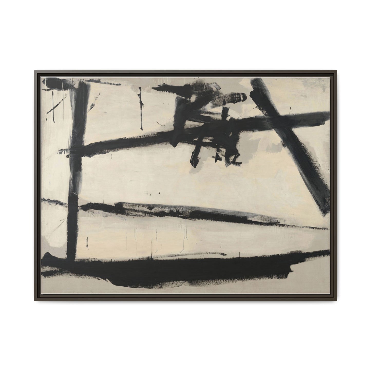Painting Number 2 by Franz Kline Framed Abstract Canvas Art Print