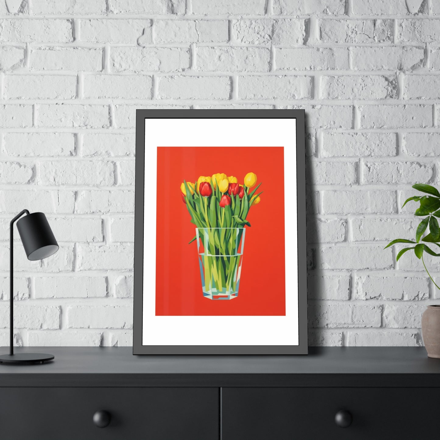 Tulip Bouquet Framed Poster — Bright Floral Wall Art