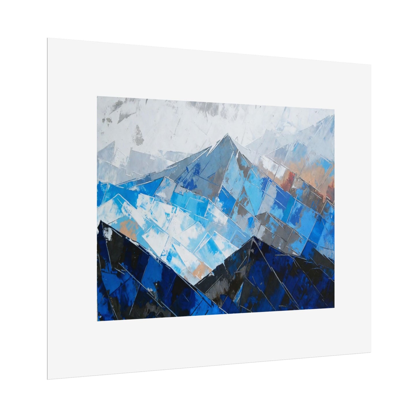 Abstract Blue Mountain Poster
